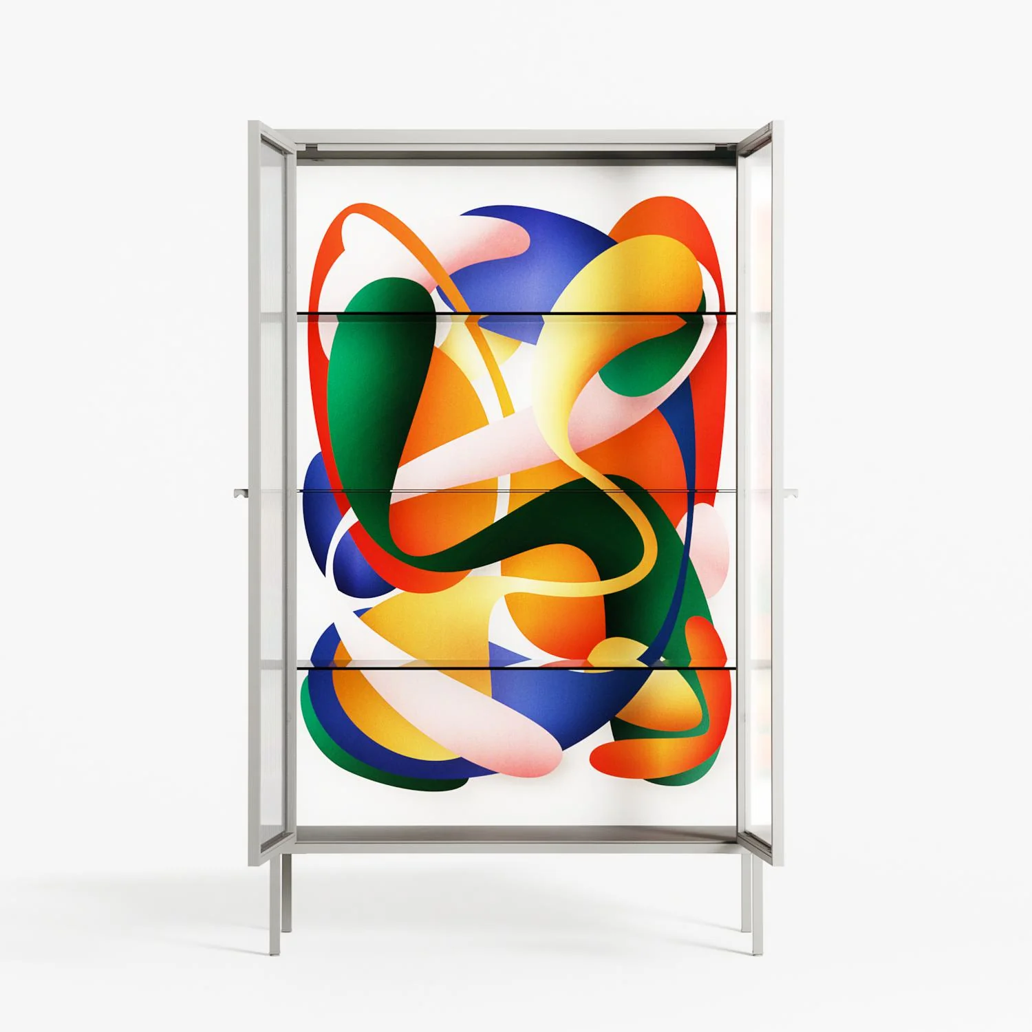Gloss - Cabinet - Vratislav Pecka - Chalk - Reeded glass - Image 3
