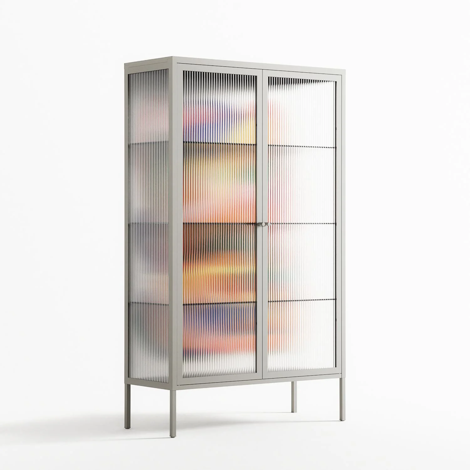 Gloss - Cabinet - Vratislav Pecka - Chalk - Reeded glass - Image 4
