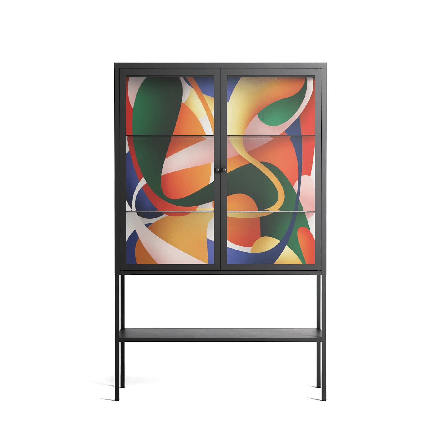 Gloss - Loft Cabinet - Vratislav Pecka - Antracite - Clear glass