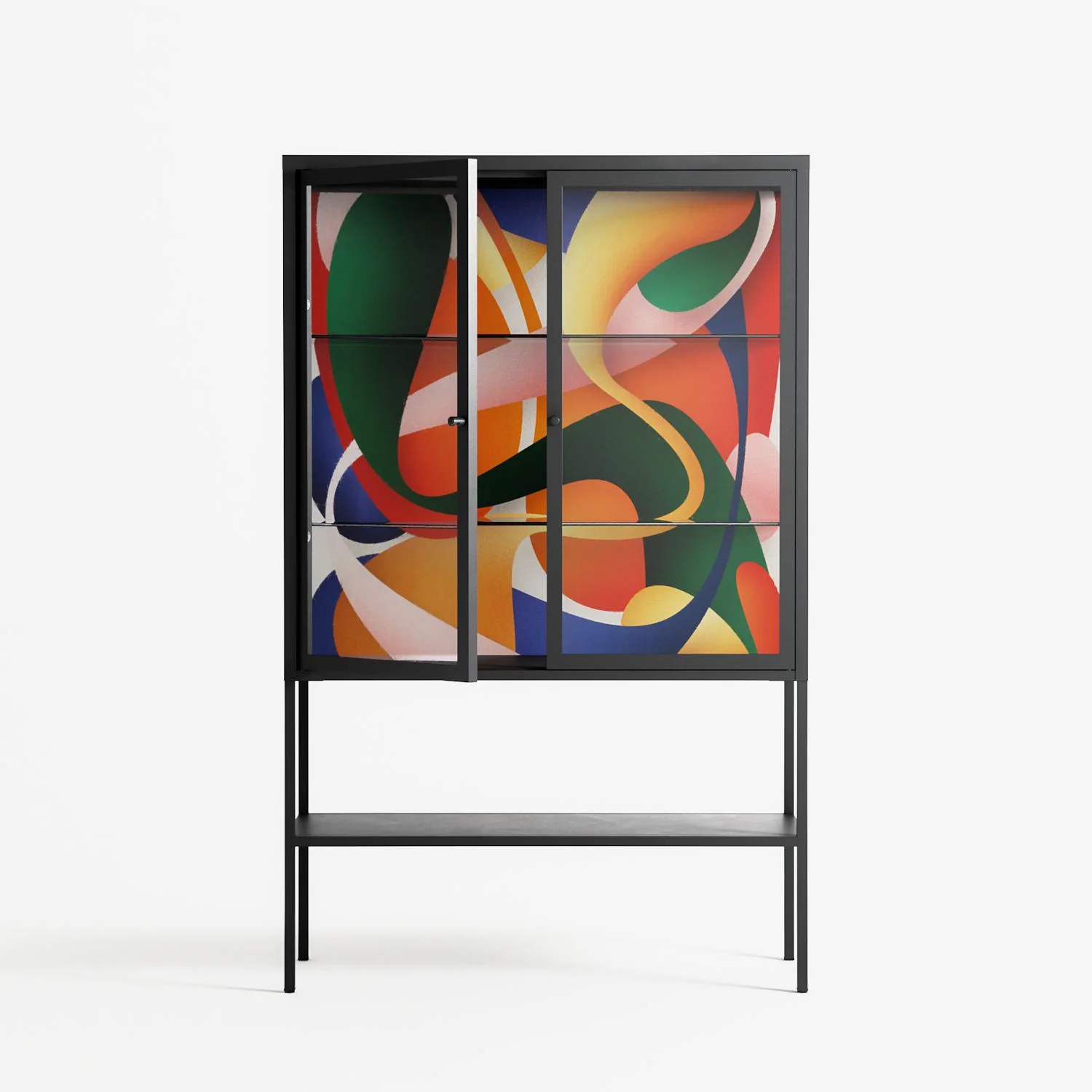 Gloss - Loft Cabinet - Vratislav Pecka - Antracite - Clear glass - Image 2