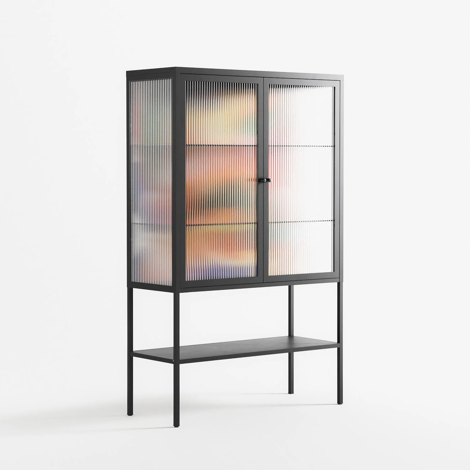 Gloss - Loft Cabinet - Vratislav Pecka - Antracite - Reeded glass - Image 4