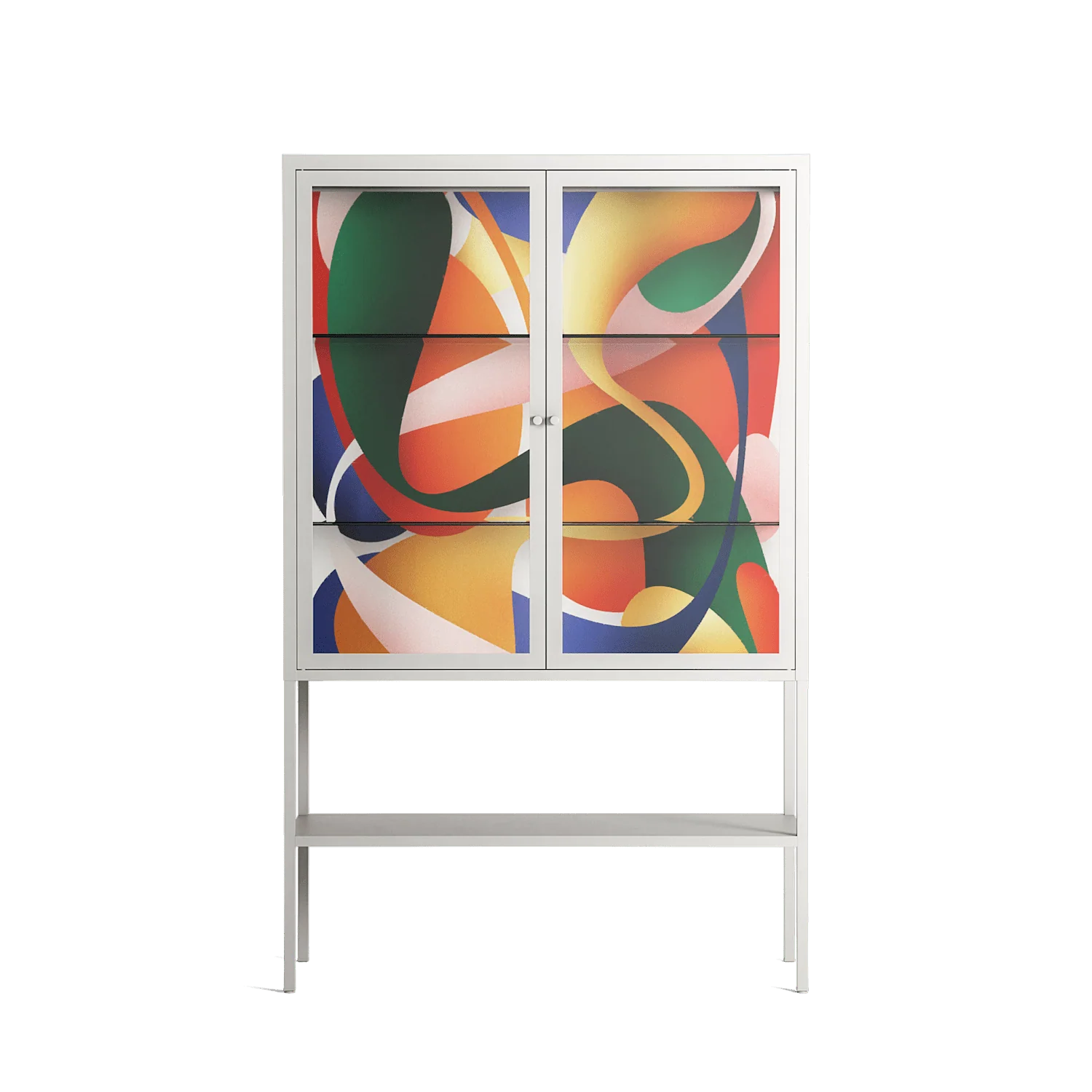 Gloss - Loft Cabinet - Vratislav Pecka - Chalk - Clear glass