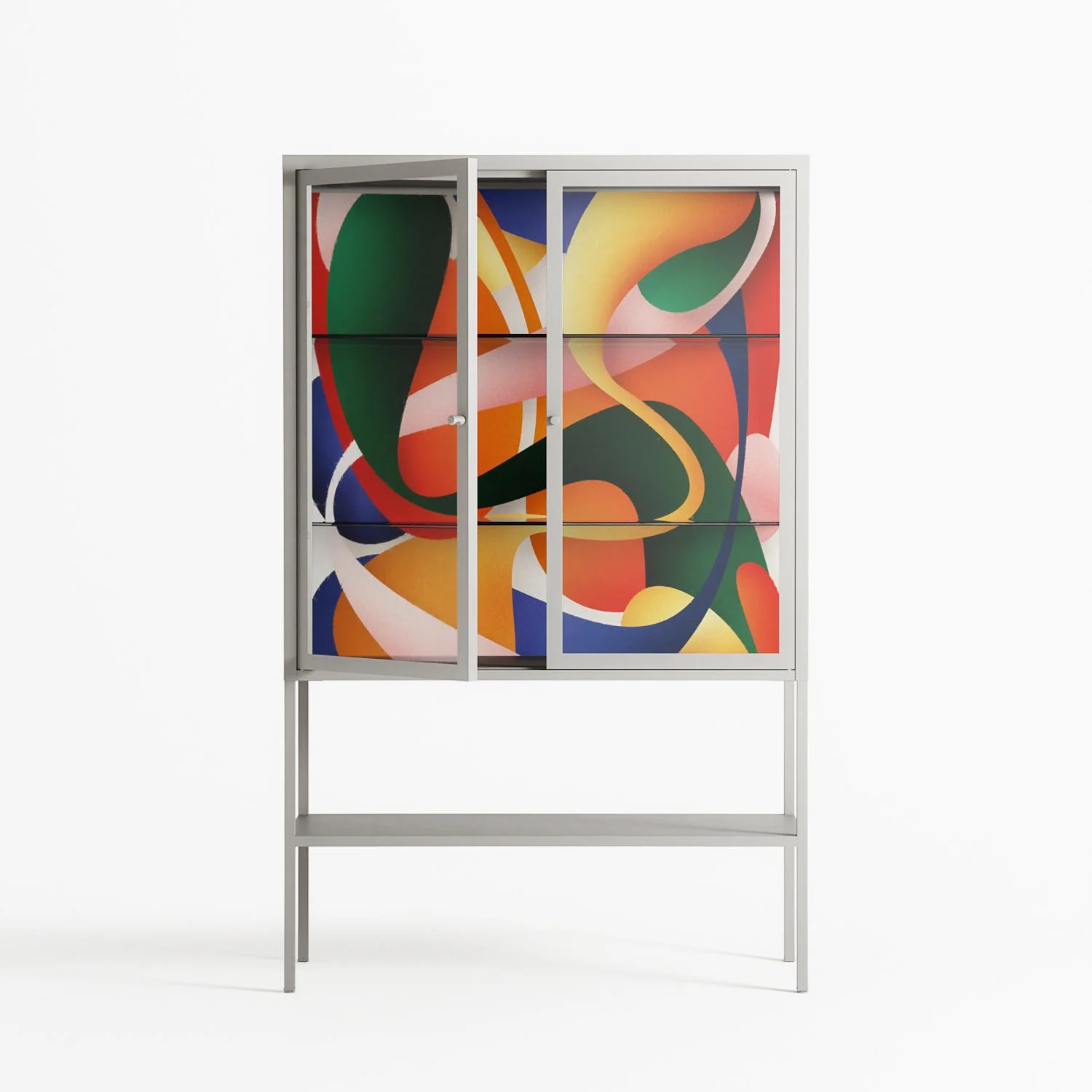 Gloss - Loft Cabinet - Vratislav Pecka - Chalk - Clear glass - Image 2