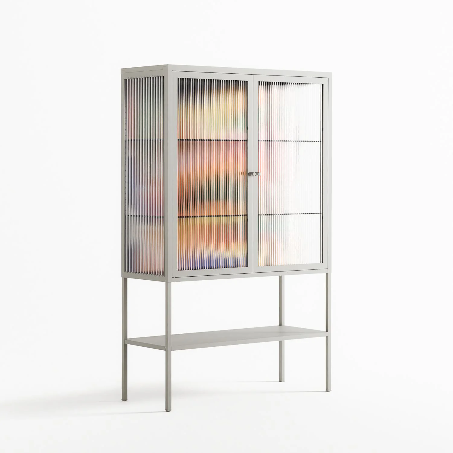 Gloss - Loft Cabinet - Vratislav Pecka - Chalk - Reeded glass - Image 4