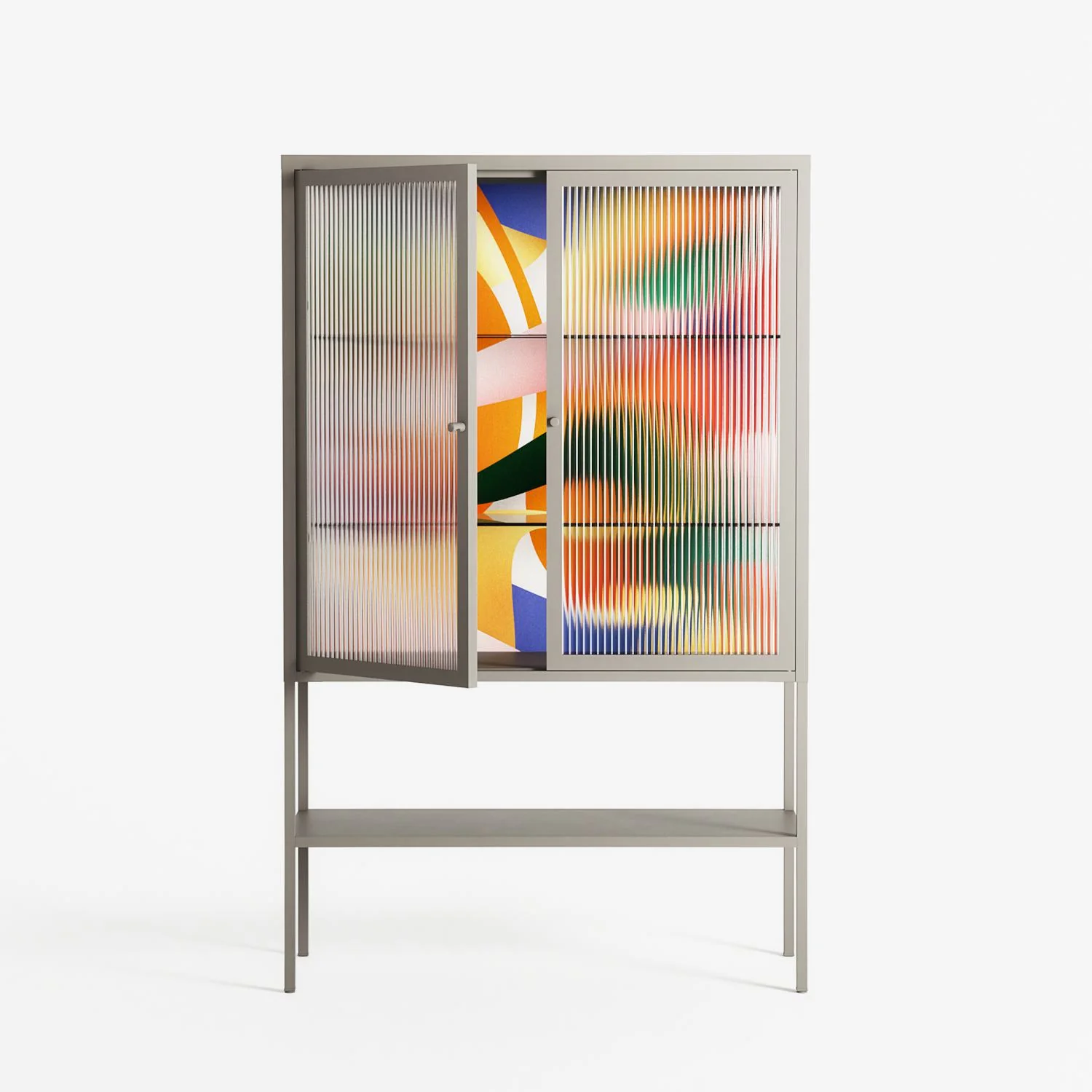 Gloss - Loft Cabinet - Vratislav Pecka - Pebble - Reeded glass - Image 2