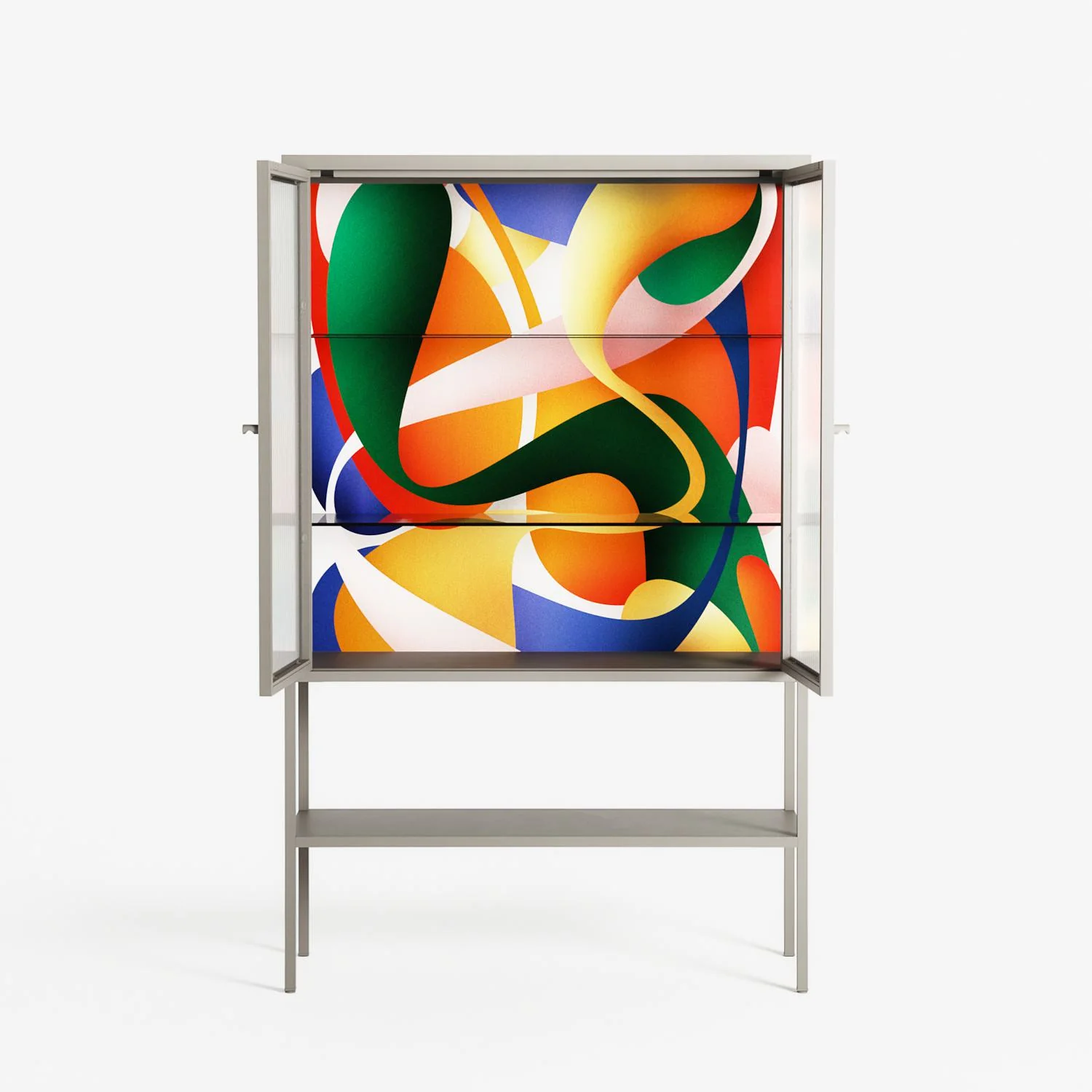 Gloss - Loft Cabinet - Vratislav Pecka - Pebble - Reeded glass - Image 3