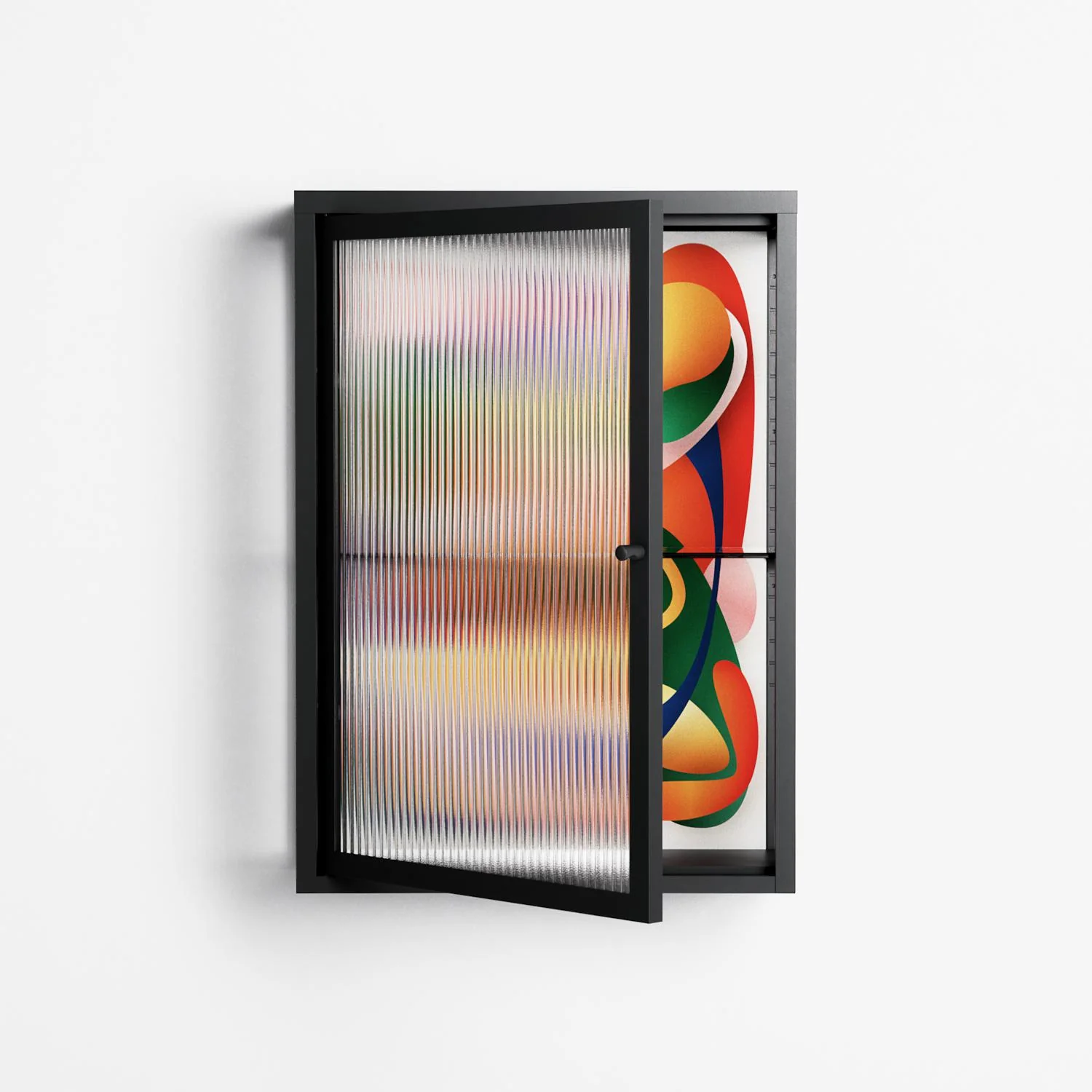 Gloss - Wall Cabinet - Vratislav Pecka - Antracite - Reeded glass - Image 2