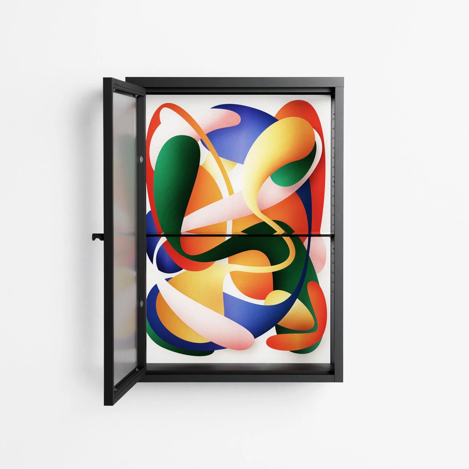 Gloss - Wall Cabinet - Vratislav Pecka - Antracite - Reeded glass - Image 3