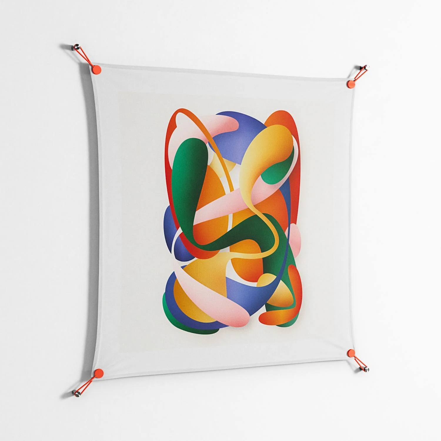 Gloss - Work On Wall - Vratislav Pecka - Orange - 90 x 90 cm - Image 2