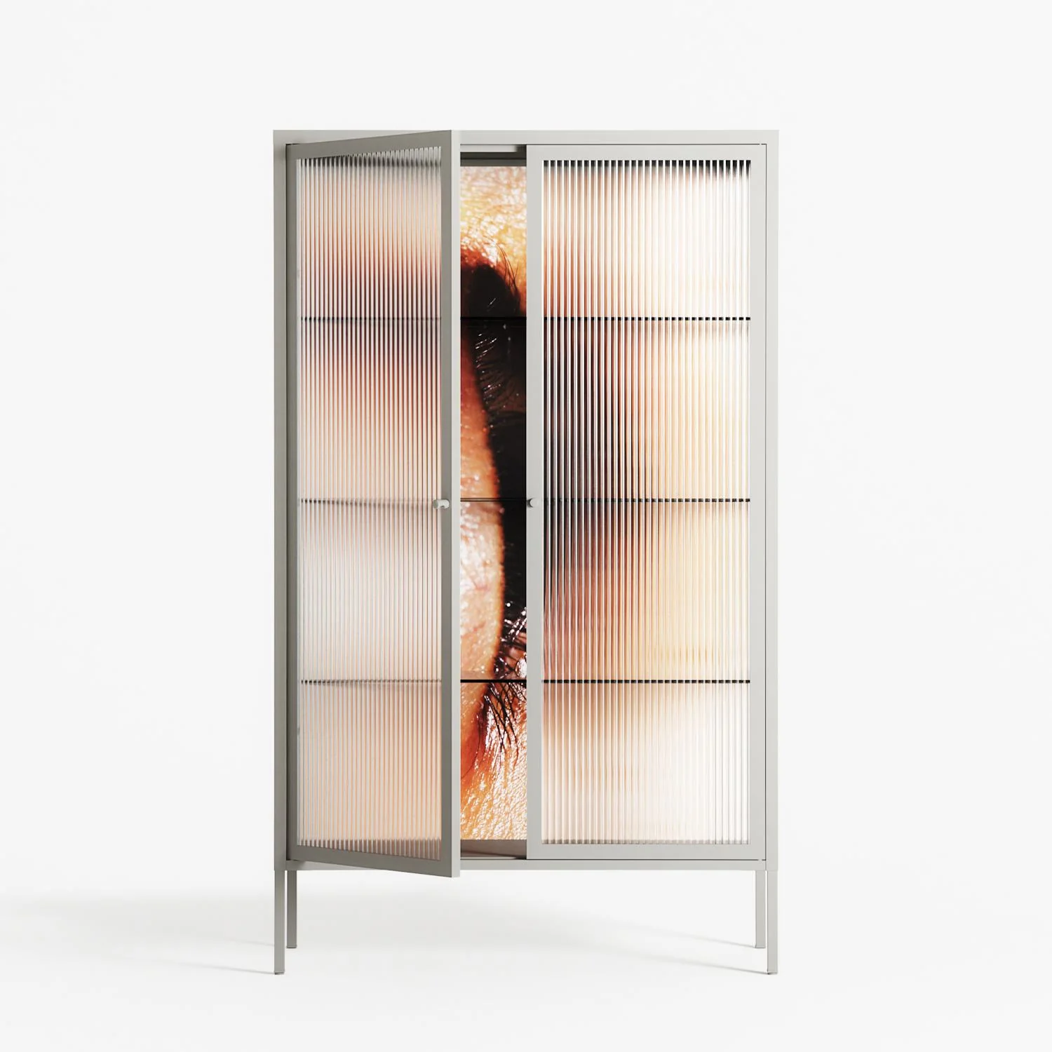 Glow - Cabinet - Nadia Ryder - Chalk - Reeded glass - Image 2