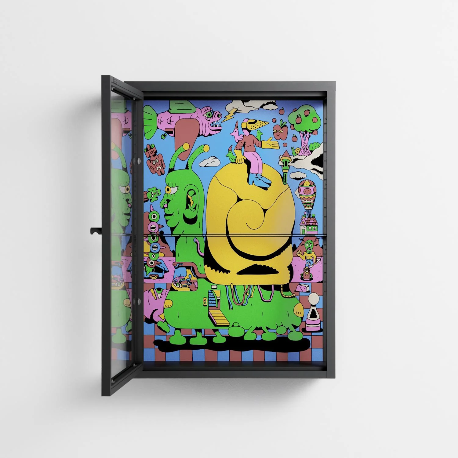 Go Slow - Wall Cabinet - Cezar Berje - Antracite - Clear glass - Image 3