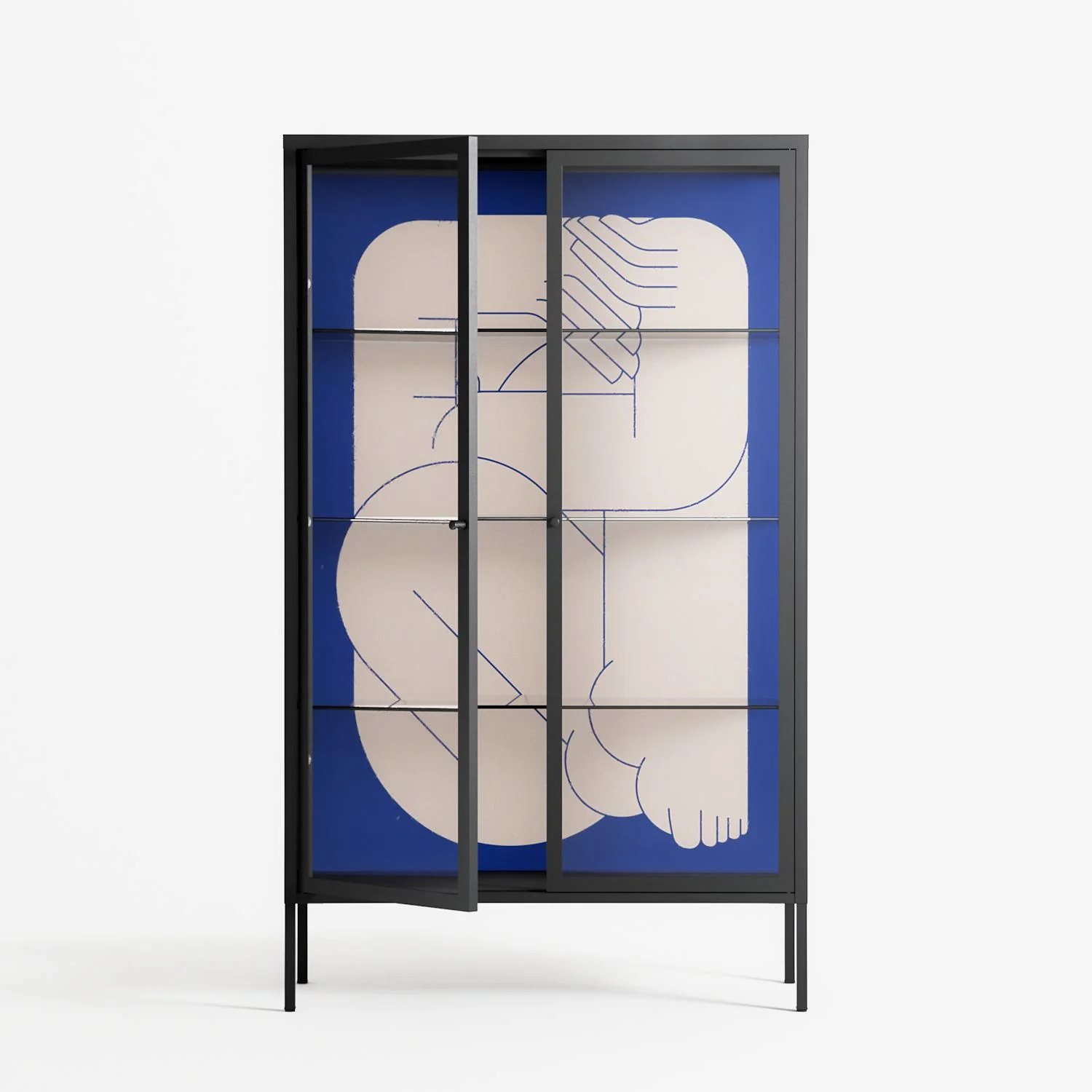 Good Bye - Cabinet - Andrea Devia-Nuño - Antracite - Clear glass - Image 2