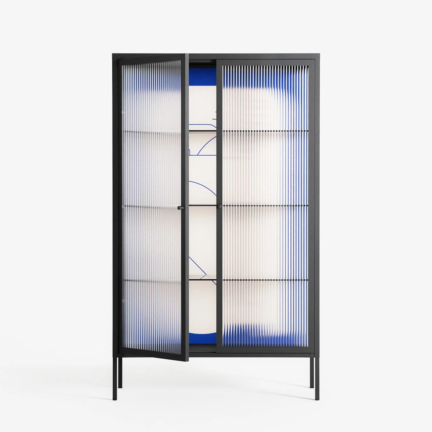 Good Bye - Cabinet - Andrea Devia-Nuño - Antracite - Reeded glass - Image 2