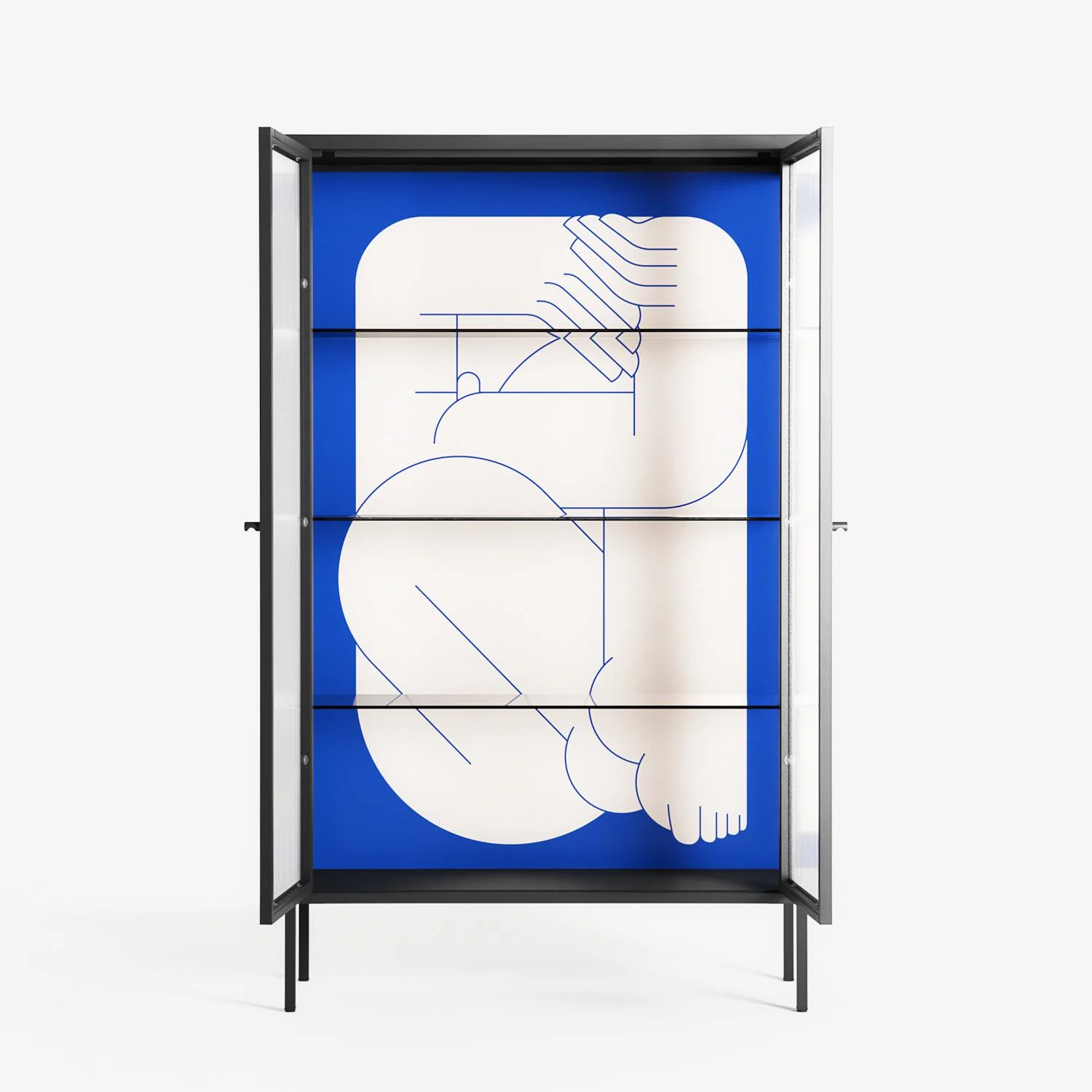Good Bye - Cabinet - Andrea Devia-Nuño - Antracite - Reeded glass - Image 3