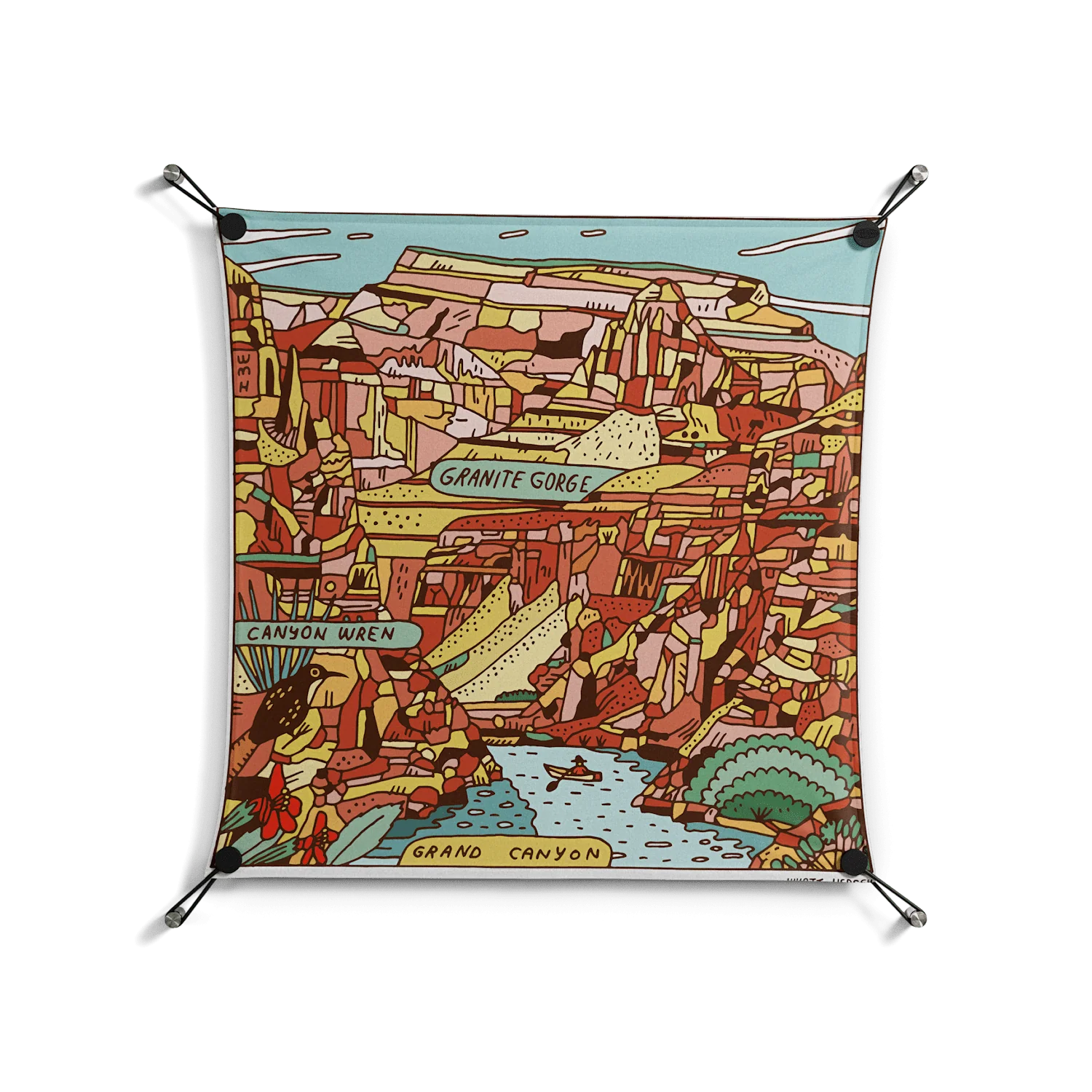 Grand Canyon - Work On Wall - Wyatt Hersey - Black - 70 x 70 cm