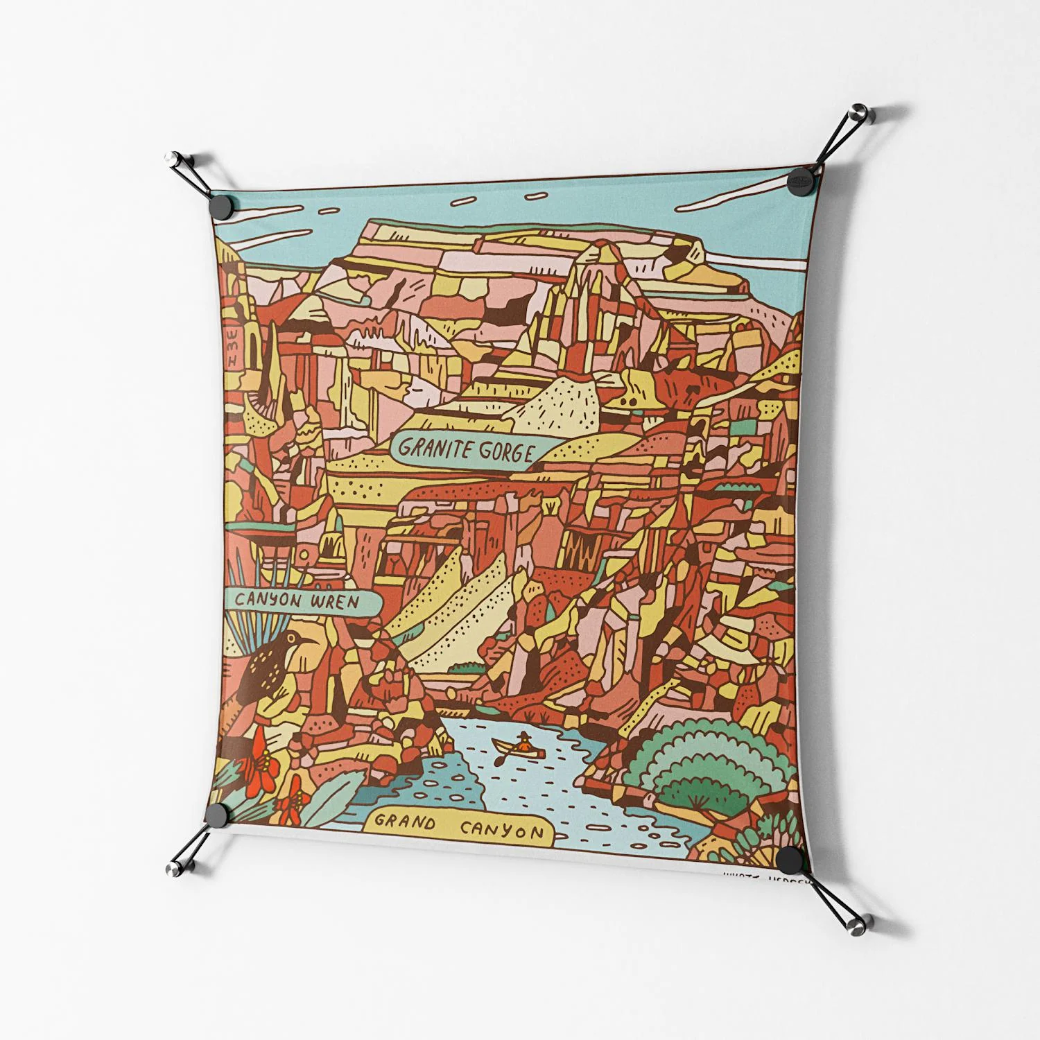Grand Canyon - Work On Wall - Wyatt Hersey - Black - 70 x 70 cm - Image 2
