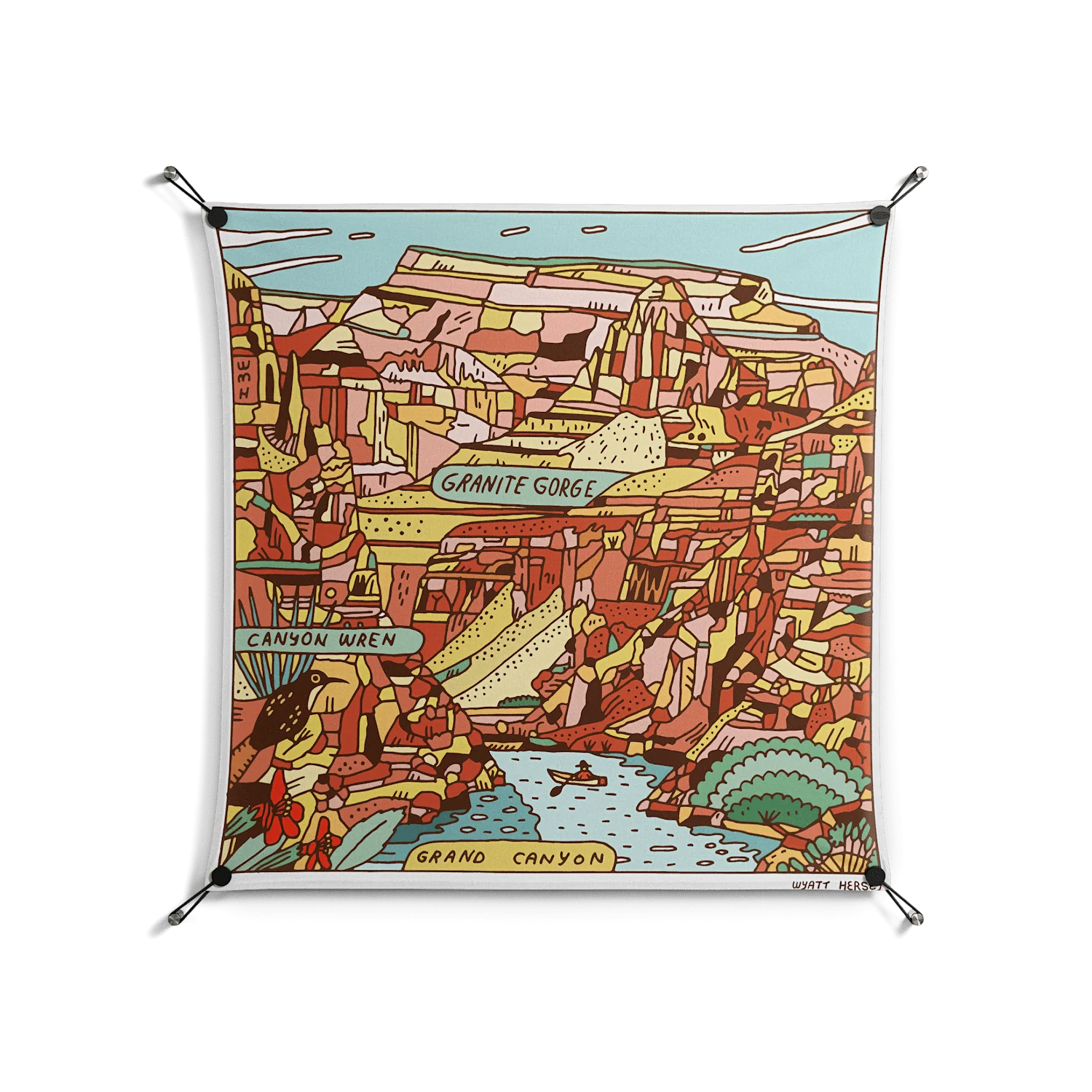 Grand Canyon - Work On Wall - Wyatt Hersey - Black - 90 x 90 cm
