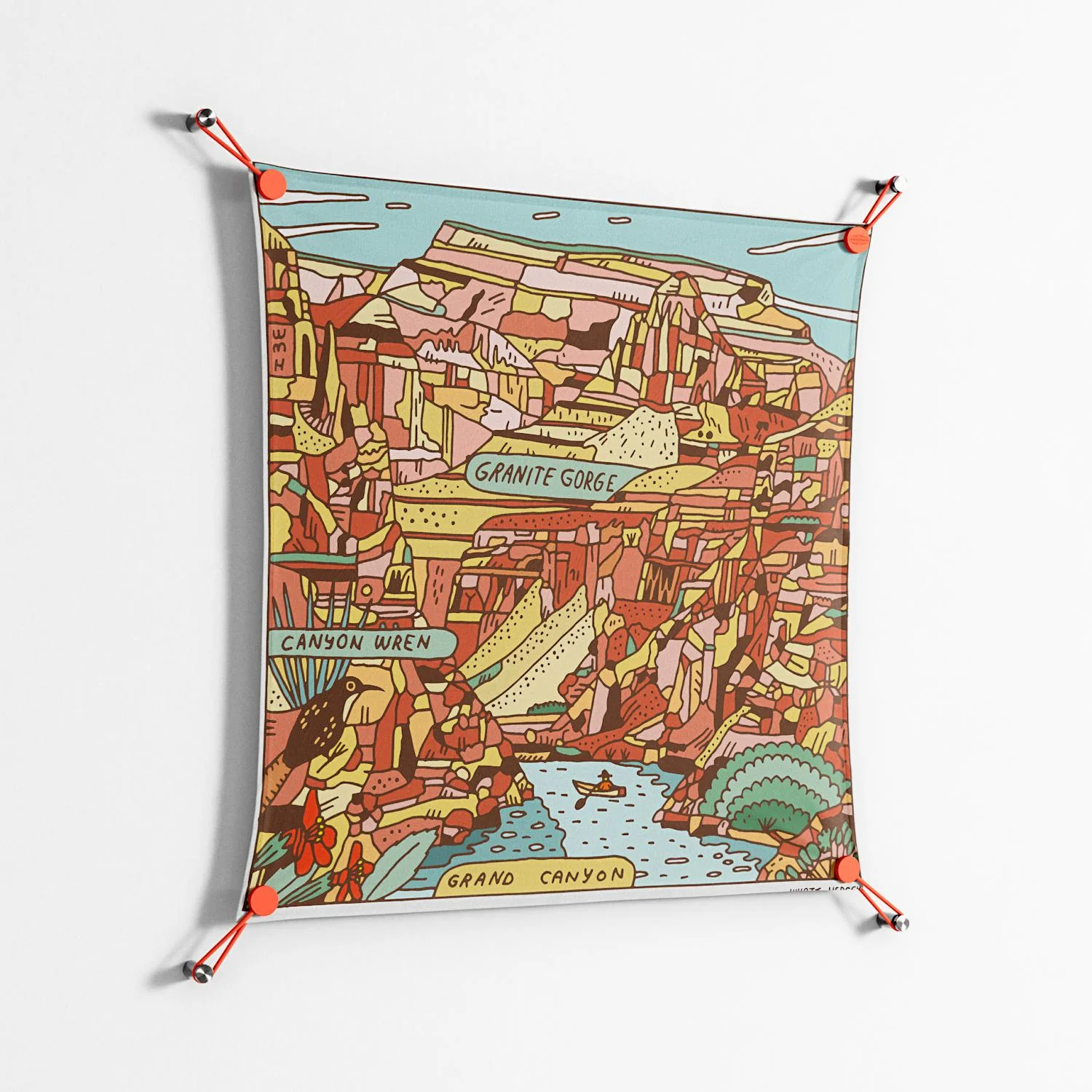 Grand Canyon - Work On Wall - Wyatt Hersey - Orange - 70 x 70 cm - Image 2