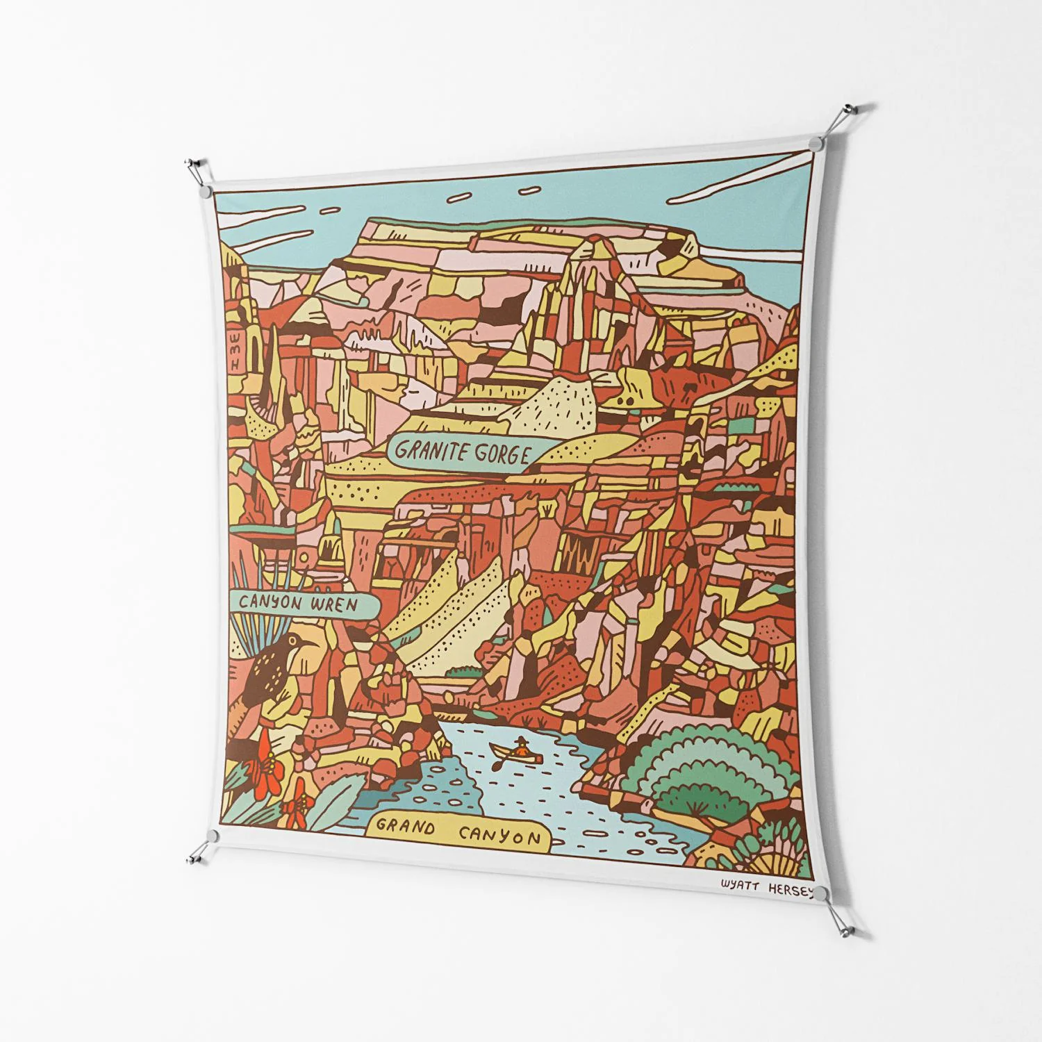 Grand Canyon - Work On Wall - Wyatt Hersey - Silver - 140 x 140 cm - Image 2