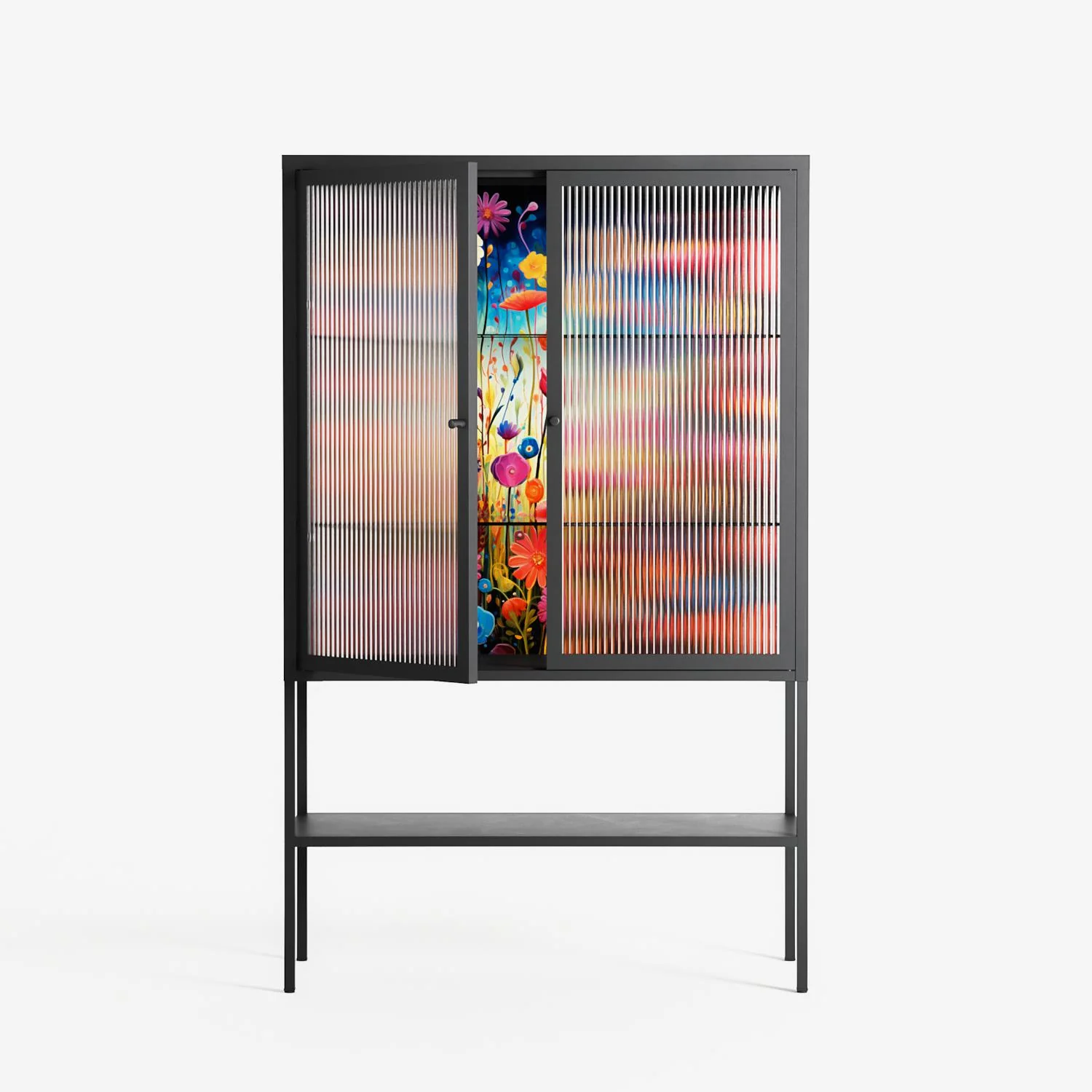 Greatful Meadow - Loft Cabinet - Nur Rydberg - Antracite - Reeded glass - Image 2
