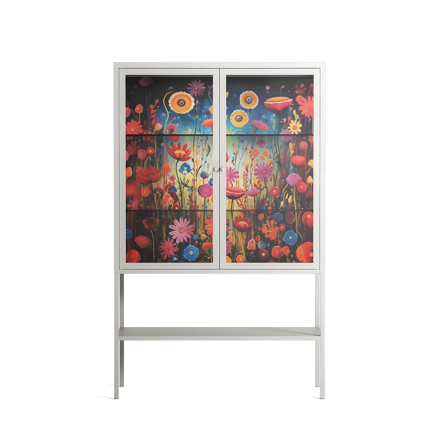 Greatful Meadow - Loft Cabinet - Nur Rydberg - Chalk - Clear glass