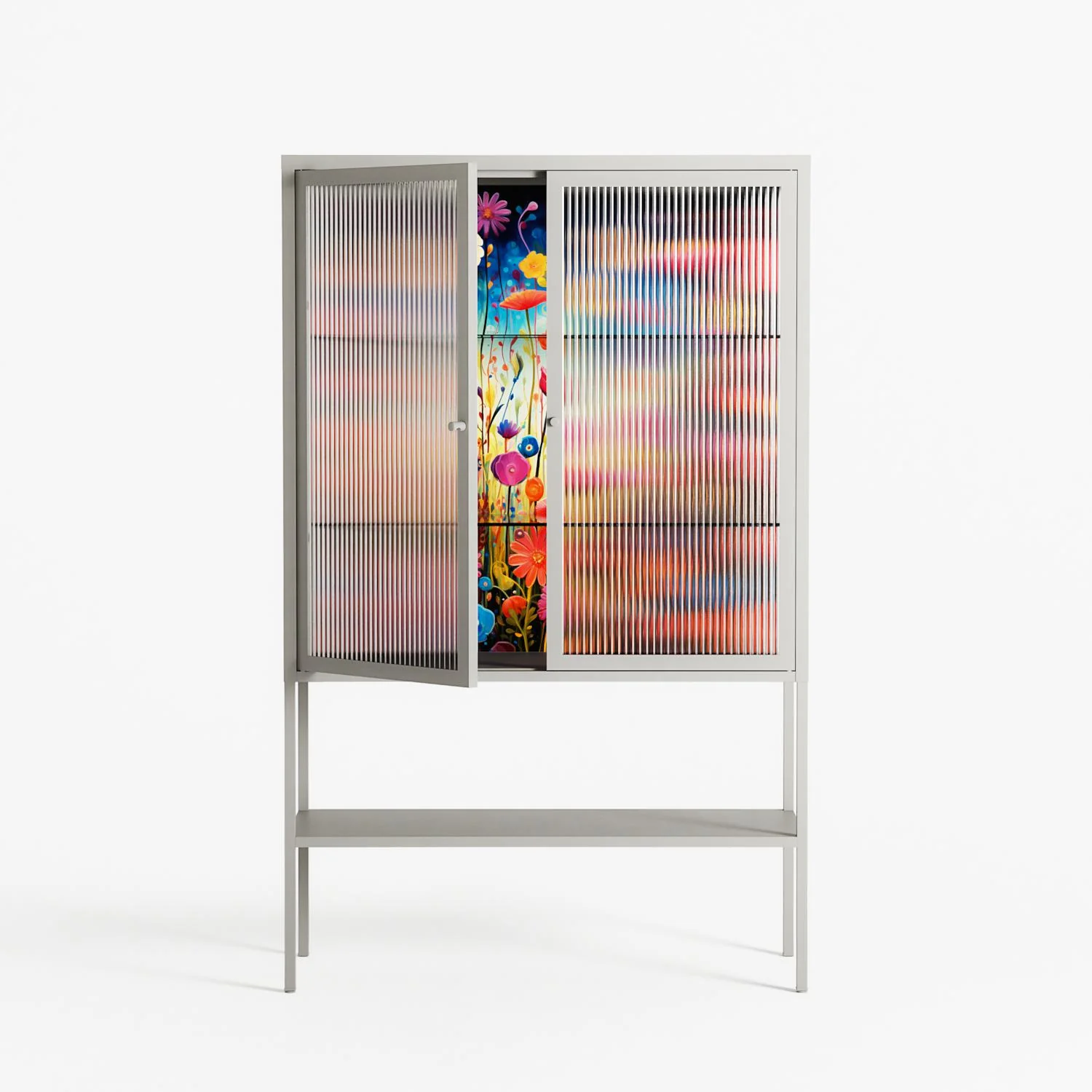 Greatful Meadow - Loft Cabinet - Nur Rydberg - Chalk - Reeded glass - Image 2