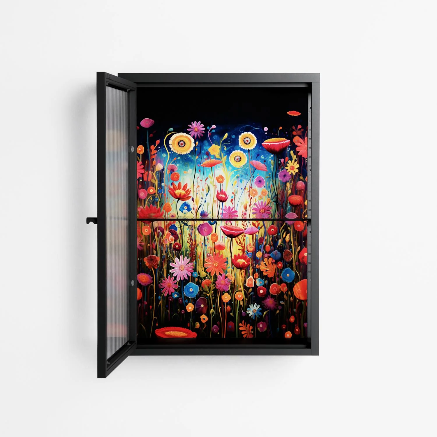 Greatful Meadow - Wall Cabinet - Nur Rydberg - Antracite - Reeded glass - Image 3