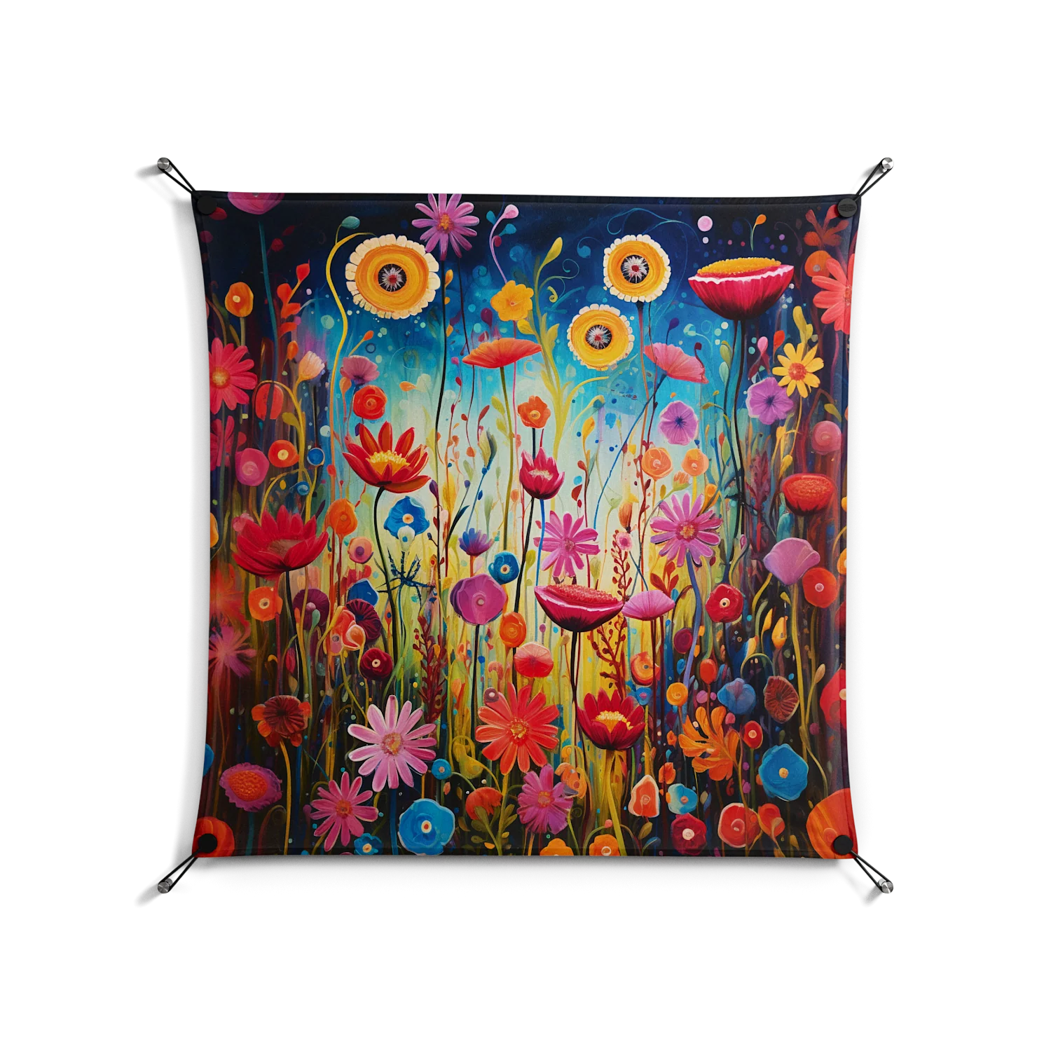 Greatful Meadow - Work On Wall - Nur Rydberg - Black - 90 x 90 cm
