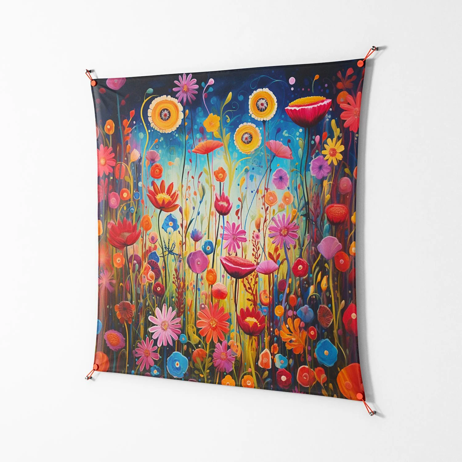 Greatful Meadow - Work On Wall - Nur Rydberg - Orange - 140 x 140 cm - Image 2
