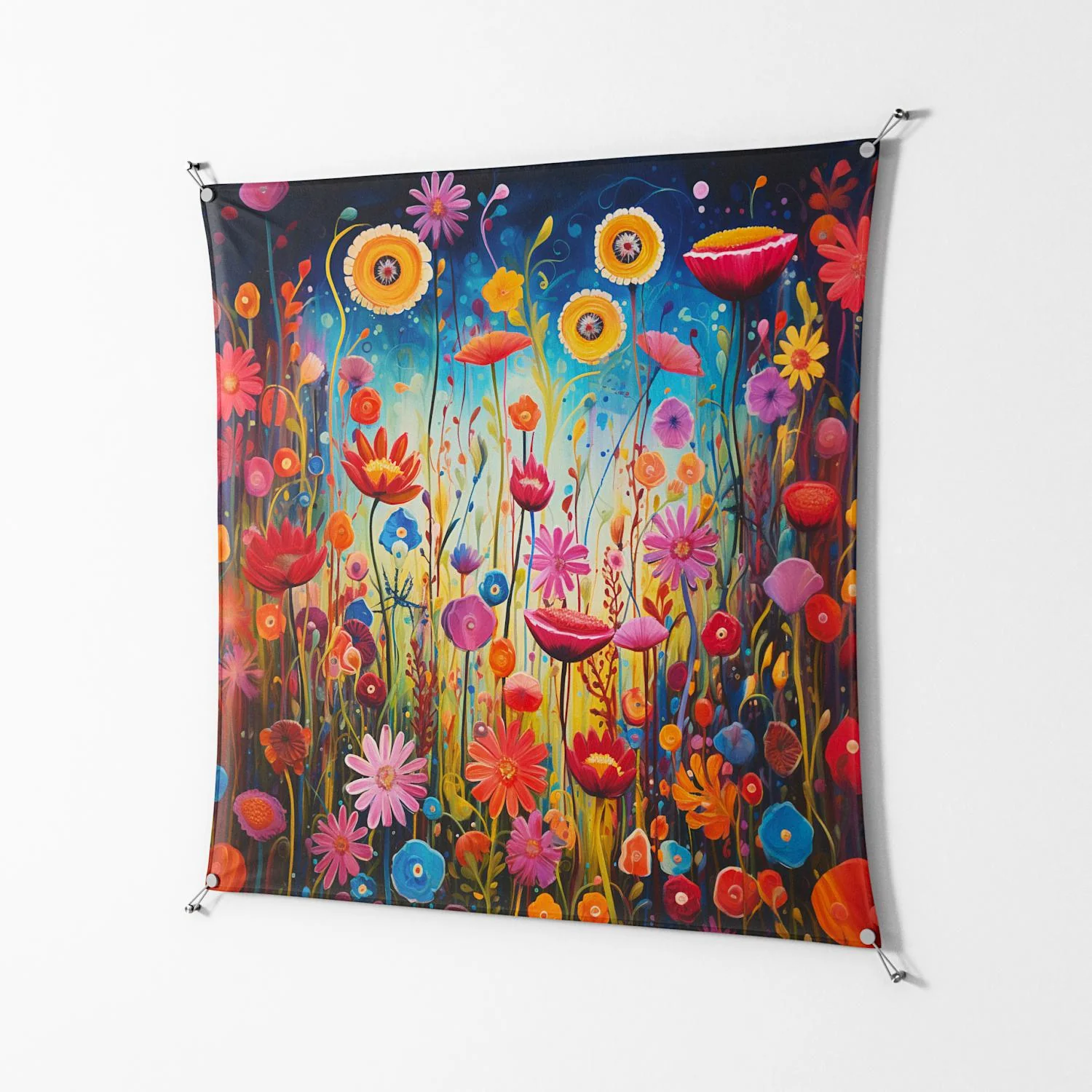 Greatful Meadow - Work On Wall - Nur Rydberg - Silver - 140 x 140 cm - Image 2