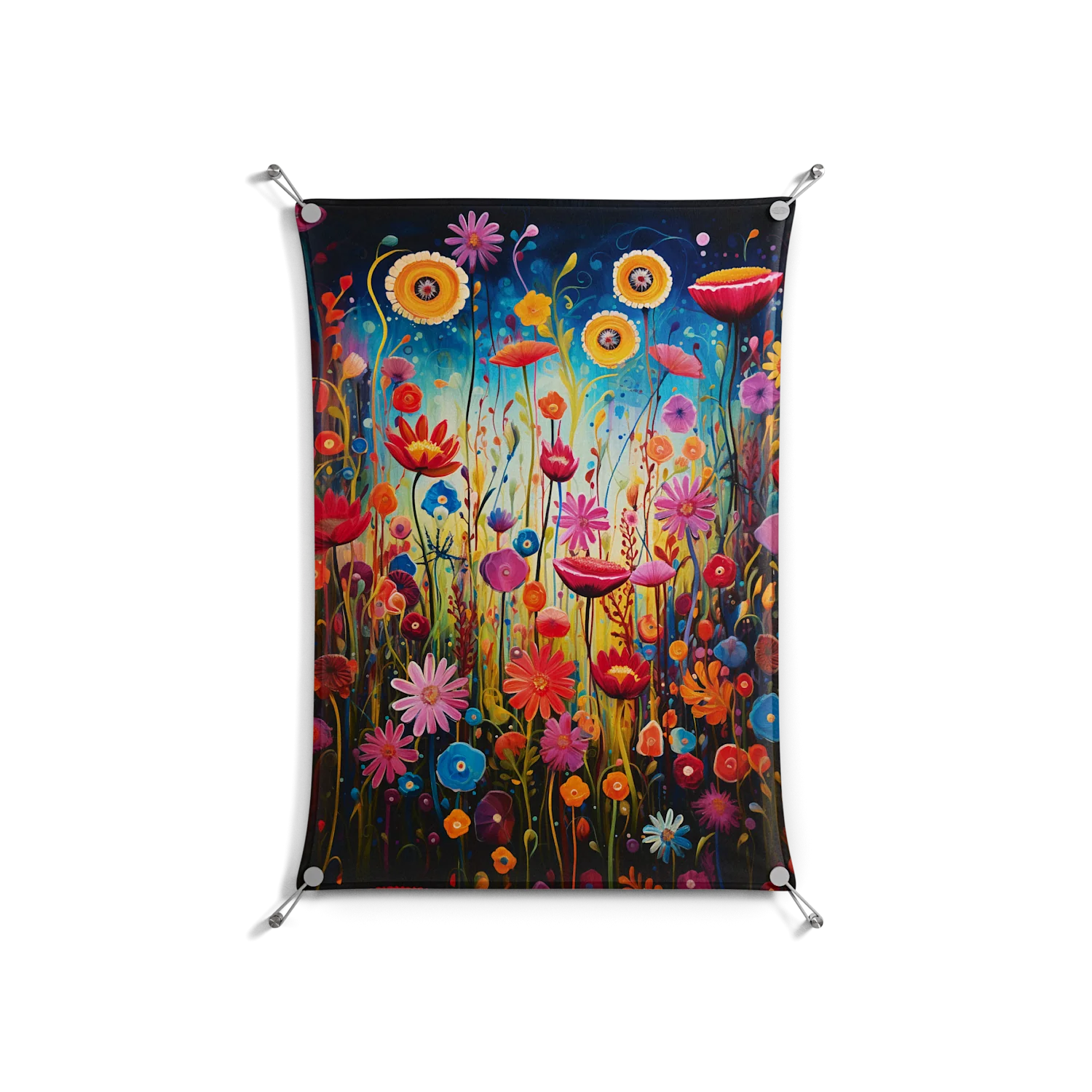 Greatful Meadow - Work On Wall - Nur Rydberg - Silver - 70 x 100 cm