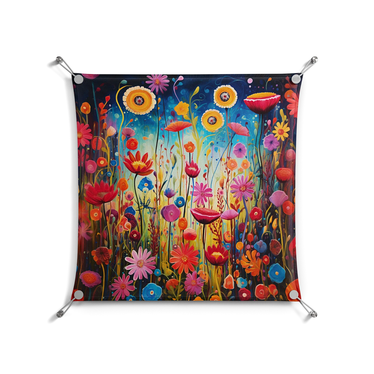 Greatful Meadow - Work On Wall - Nur Rydberg - Silver - 70 x 70 cm