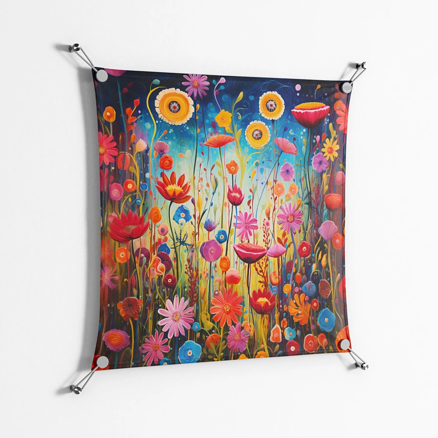 Greatful Meadow - Work On Wall - Nur Rydberg - Silver - 70 x 70 cm - Image 2