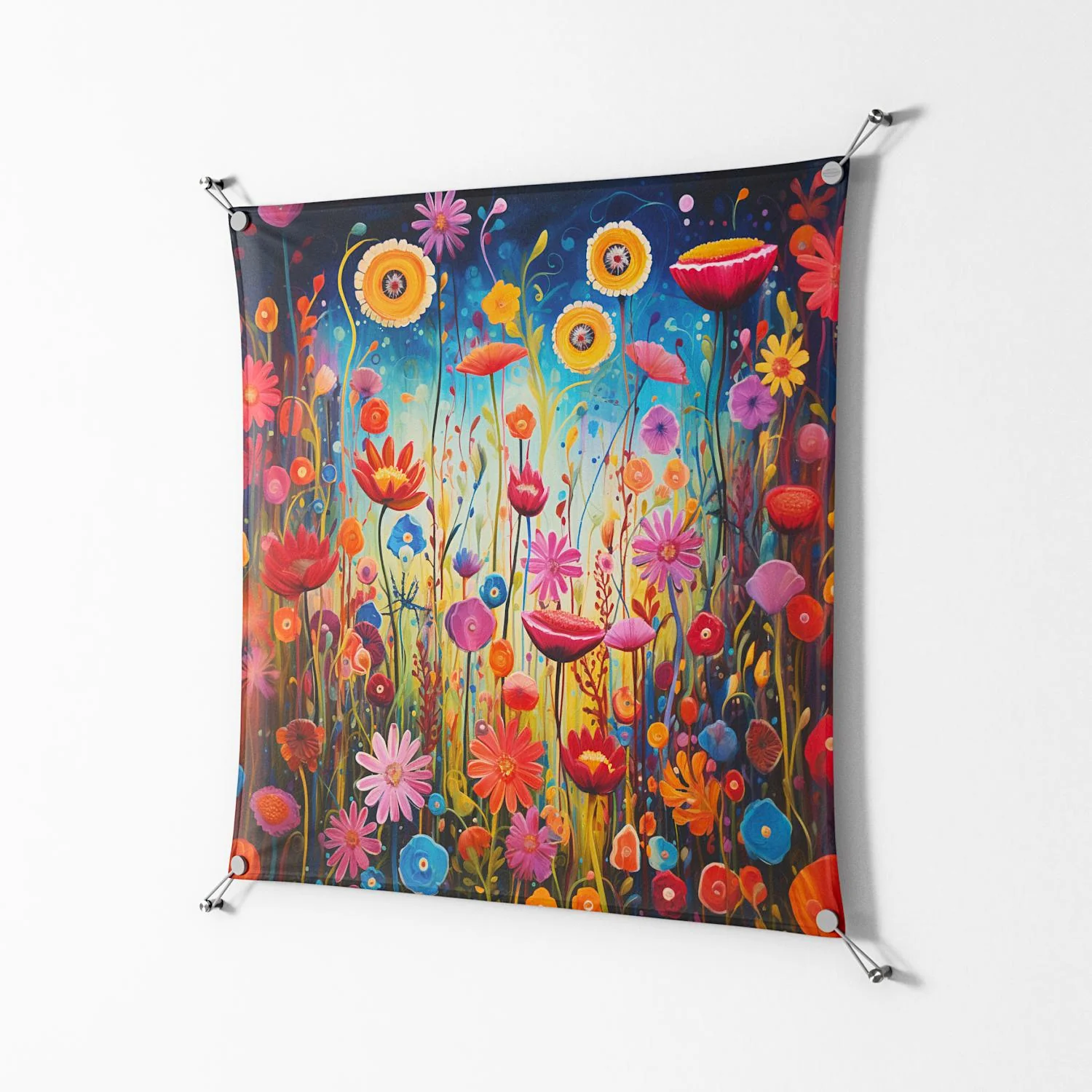 Greatful Meadow - Work On Wall - Nur Rydberg - Silver - 90 x 90 cm - Image 2