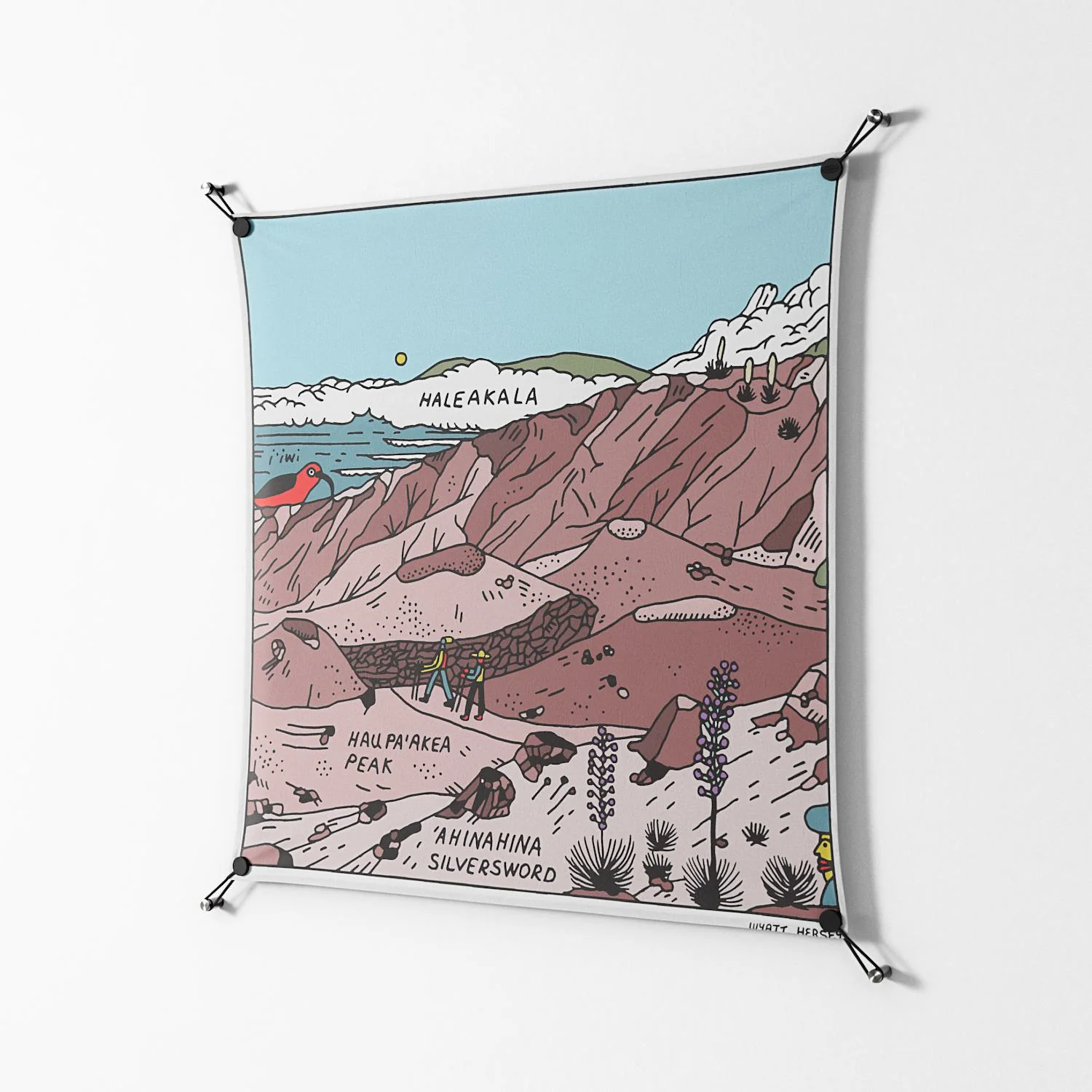 Halekala - Work On Wall - Wyatt Hersey - Black - 90 x 90 cm - Image 2