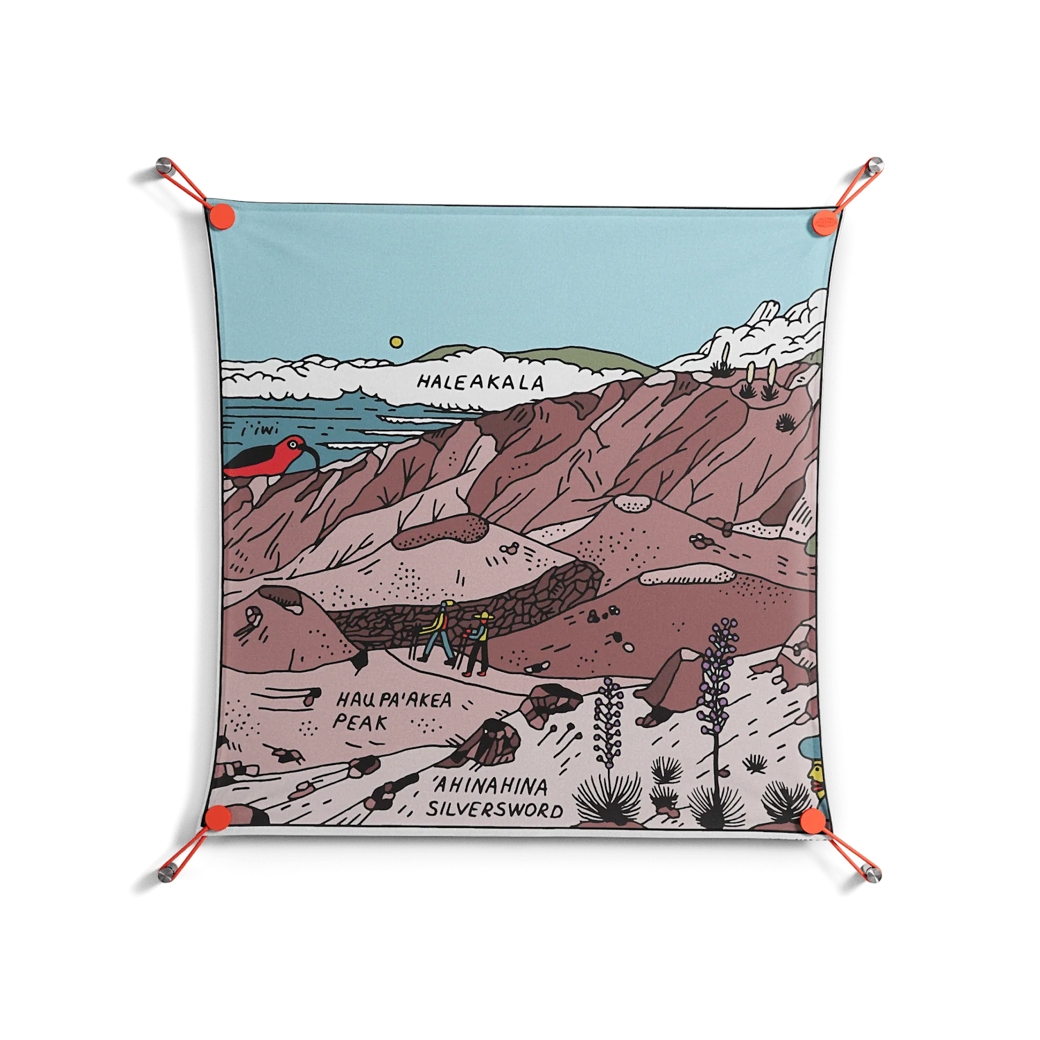 Halekala - Work On Wall - Wyatt Hersey - Orange - 70 x 70 cm