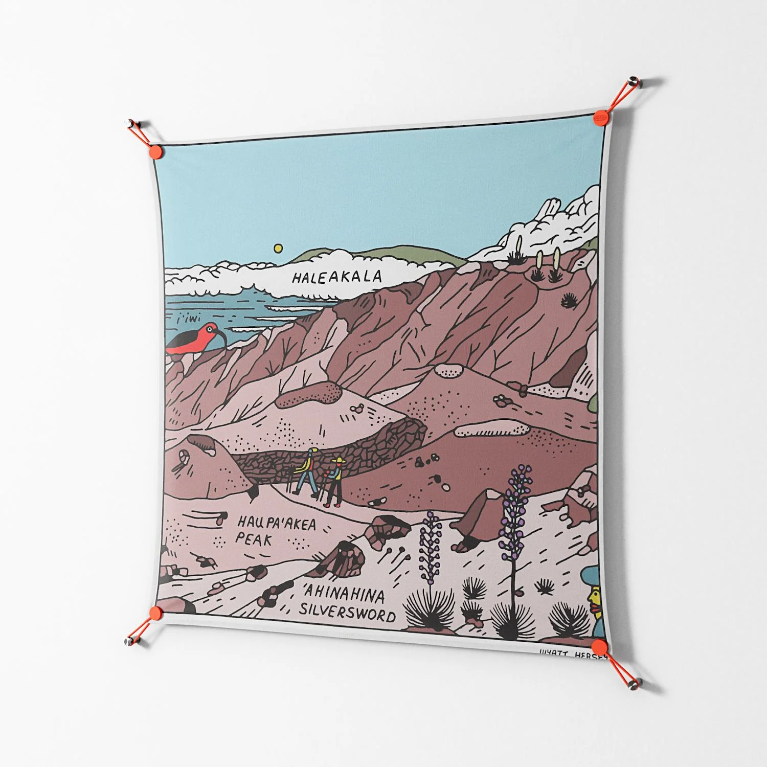 Halekala - Work On Wall - Wyatt Hersey - Orange - 90 x 90 cm - Image 2