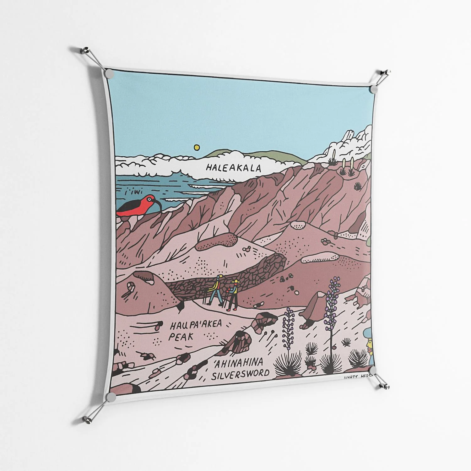 Halekala - Work On Wall - Wyatt Hersey - Silver - 90 x 90 cm - Image 2