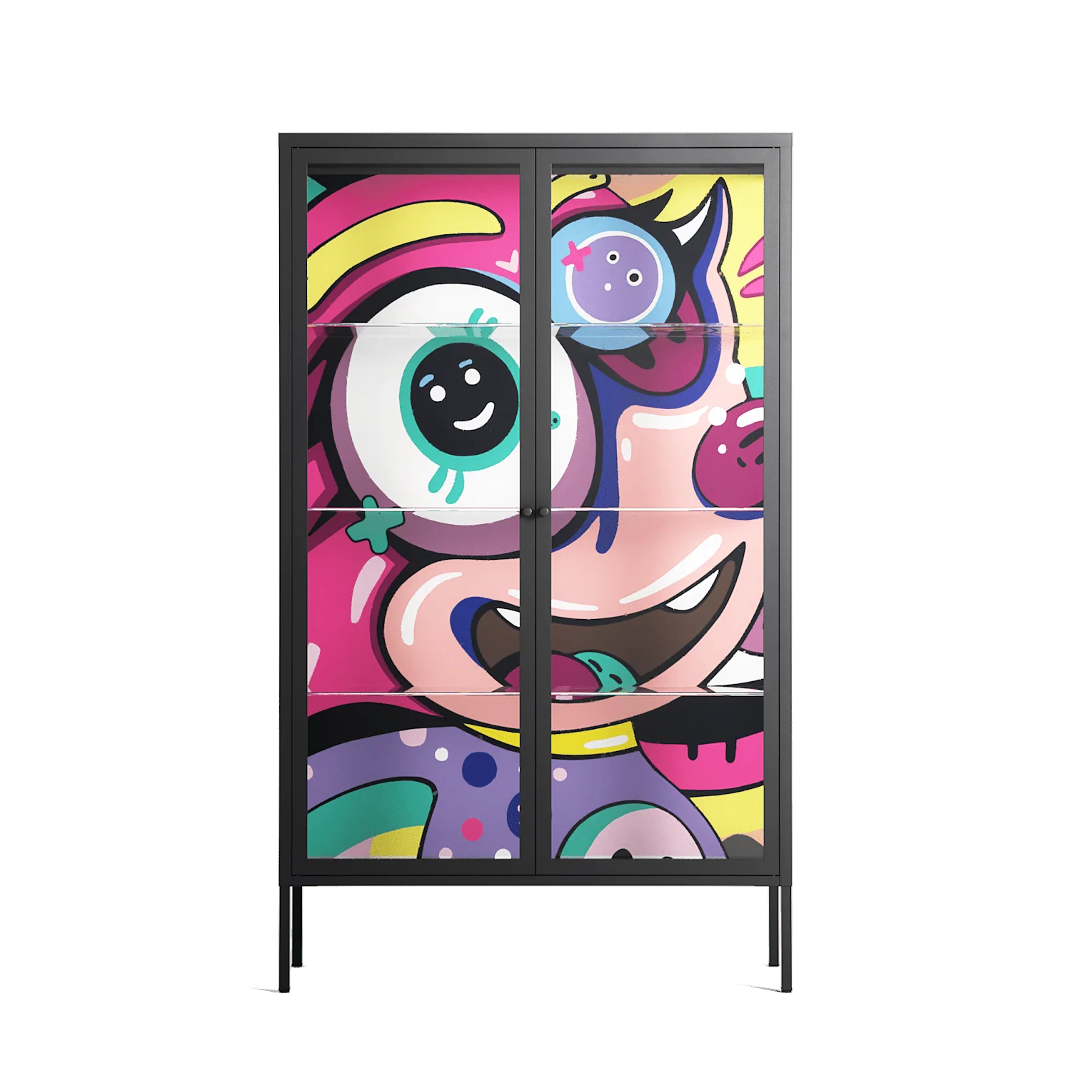 HappyFe - Cabinet - Maddalena Fanfani - Antracite - Clear glass