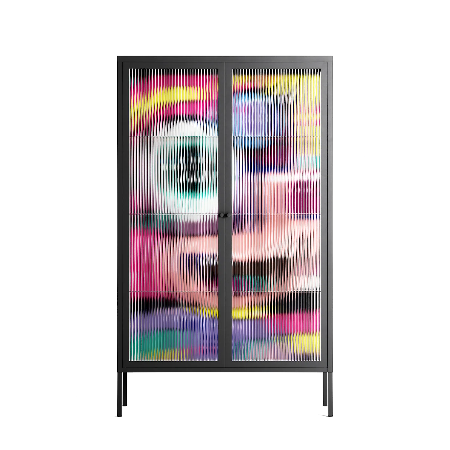 HappyFe - Cabinet - Maddalena Fanfani - Antracite - Reeded glass