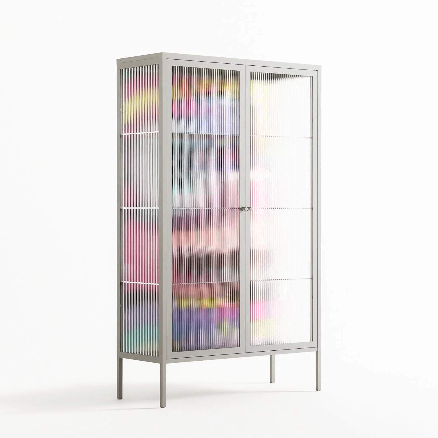 HappyFe - Cabinet - Maddalena Fanfani - Chalk - Reeded glass - Image 4
