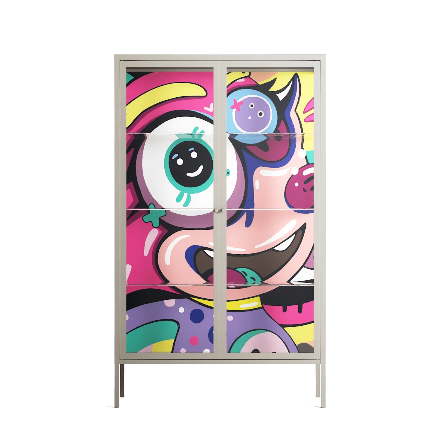 HappyFe - Cabinet - Maddalena Fanfani - Pebble - Clear glass