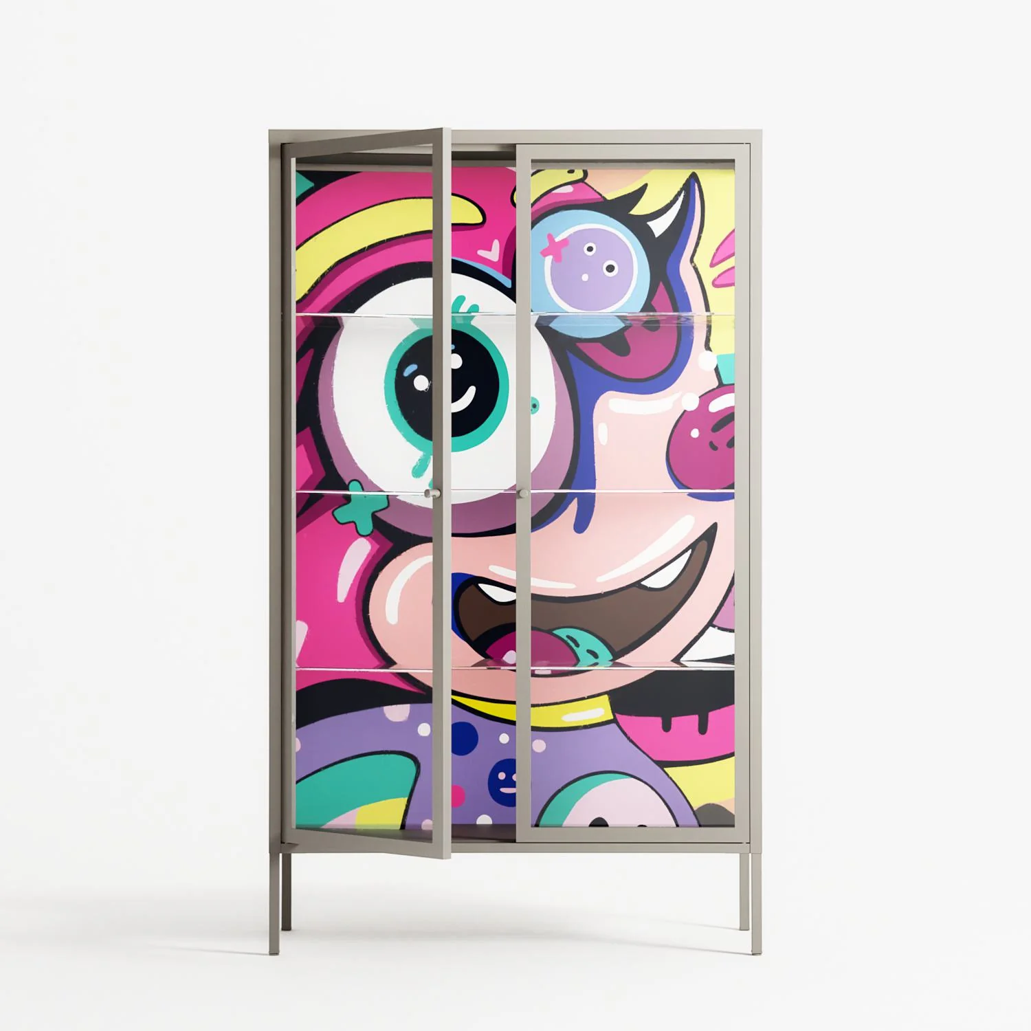 HappyFe - Cabinet - Maddalena Fanfani - Pebble - Clear glass - Image 2