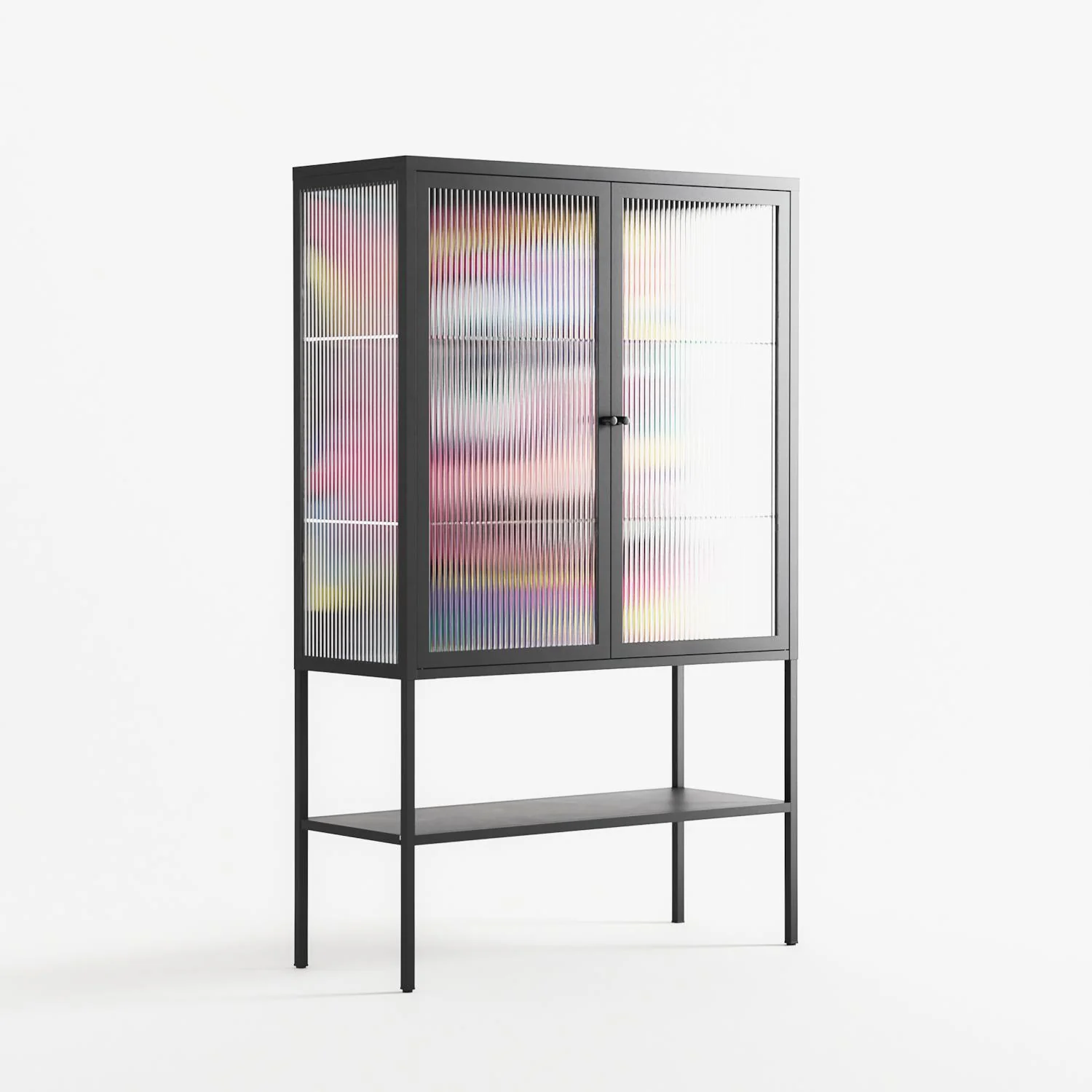 HappyFe - Loft Cabinet - Maddalena Fanfani - Antracite - Reeded glass - Image 4