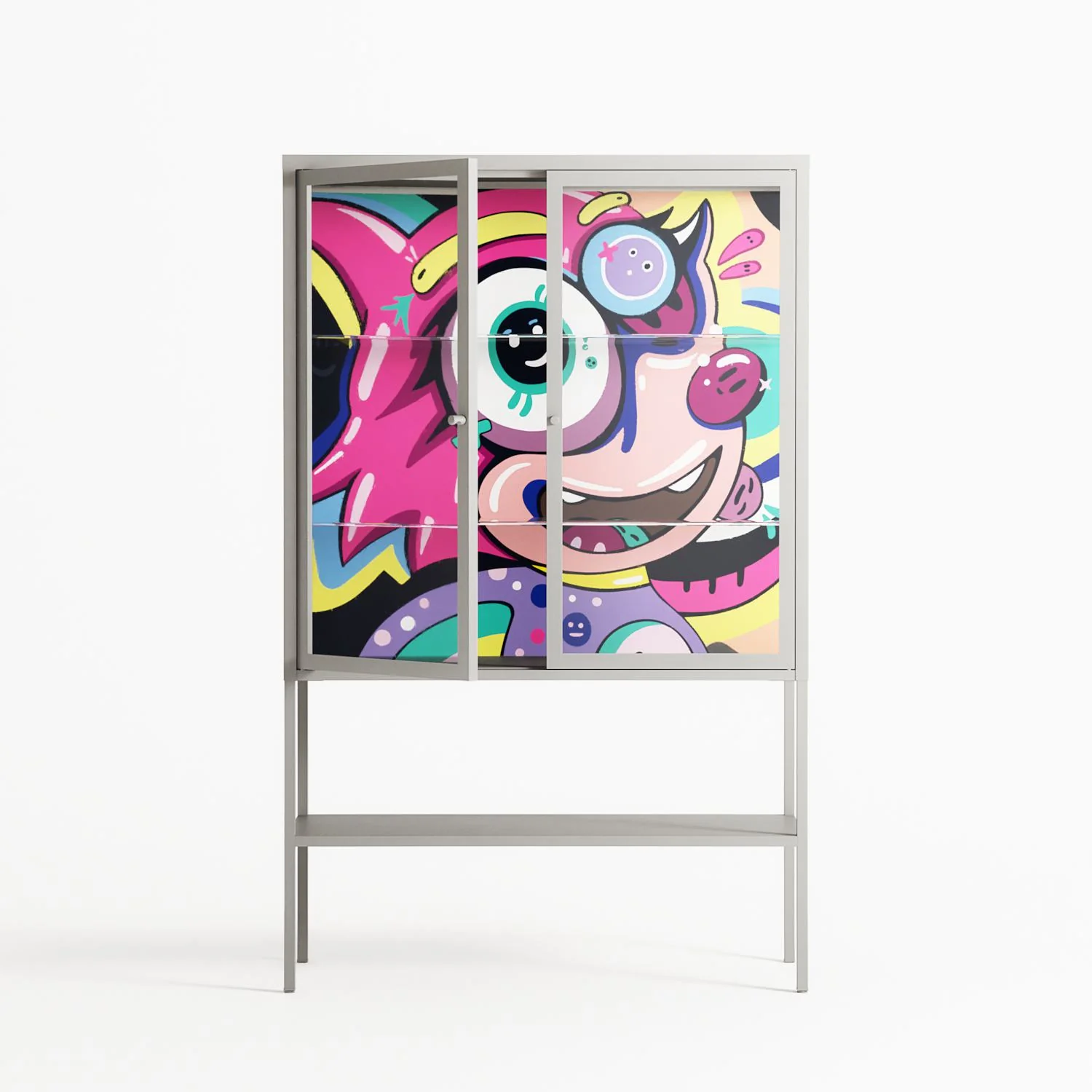 HappyFe - Loft Cabinet - Maddalena Fanfani - Chalk - Clear glass - Image 2