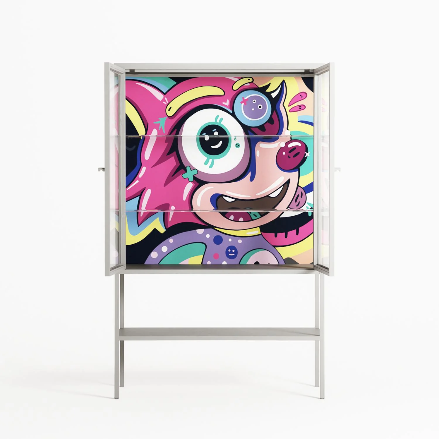 HappyFe - Loft Cabinet - Maddalena Fanfani - Chalk - Clear glass - Image 3