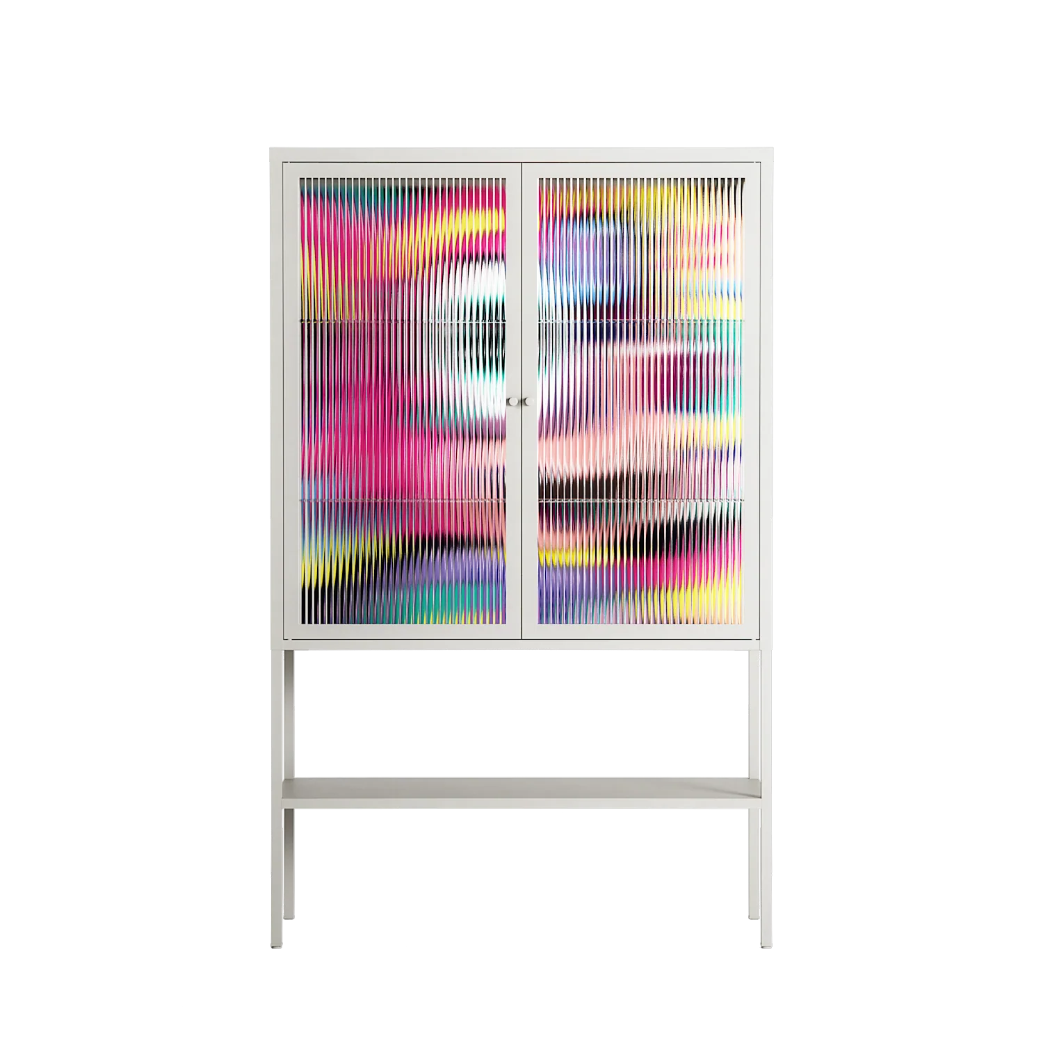 HappyFe - Loft Cabinet - Maddalena Fanfani - Chalk - Reeded glass