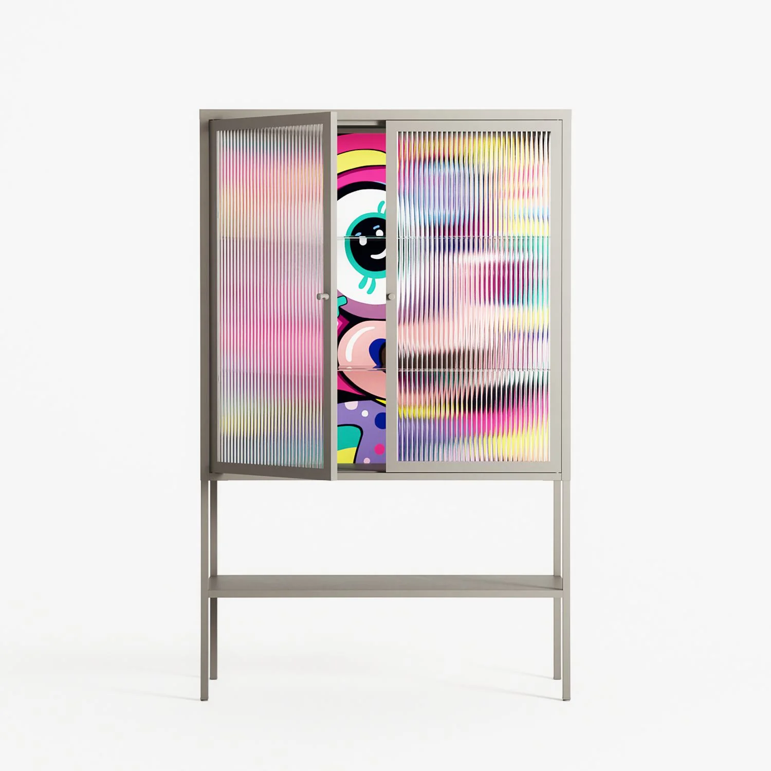 HappyFe - Loft Cabinet - Maddalena Fanfani - Pebble - Reeded glass - Image 2