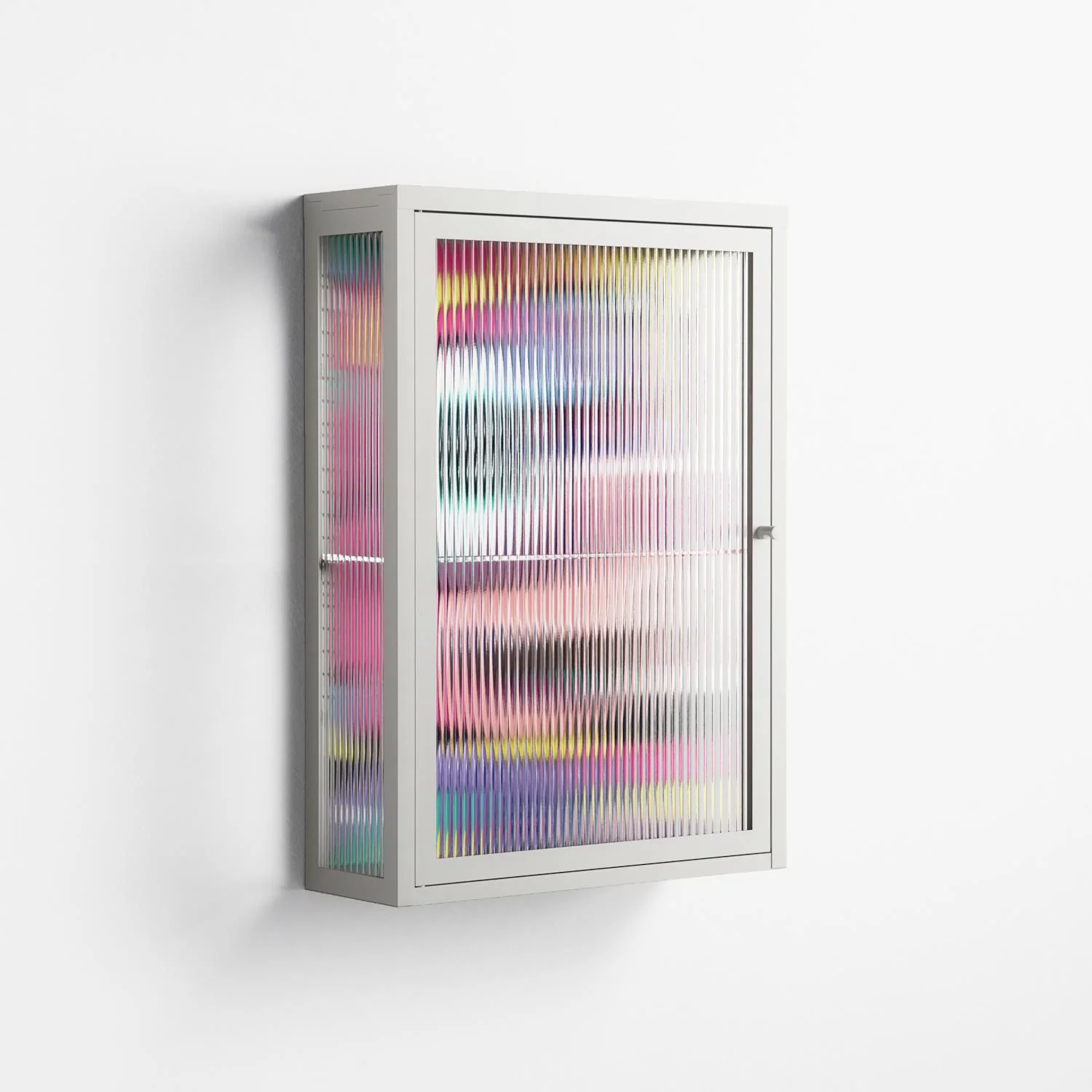 HappyFe - Wall Cabinet - Maddalena Fanfani - Chalk - Reeded glass - Image 4