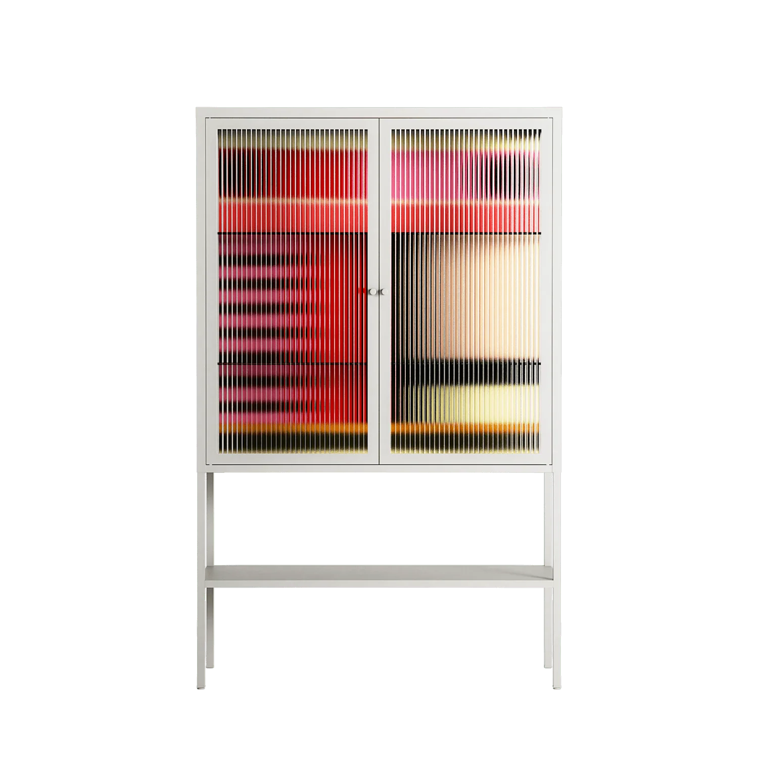 Harmonic - Loft Cabinet - Rikki Hewitt - Chalk - Reeded glass